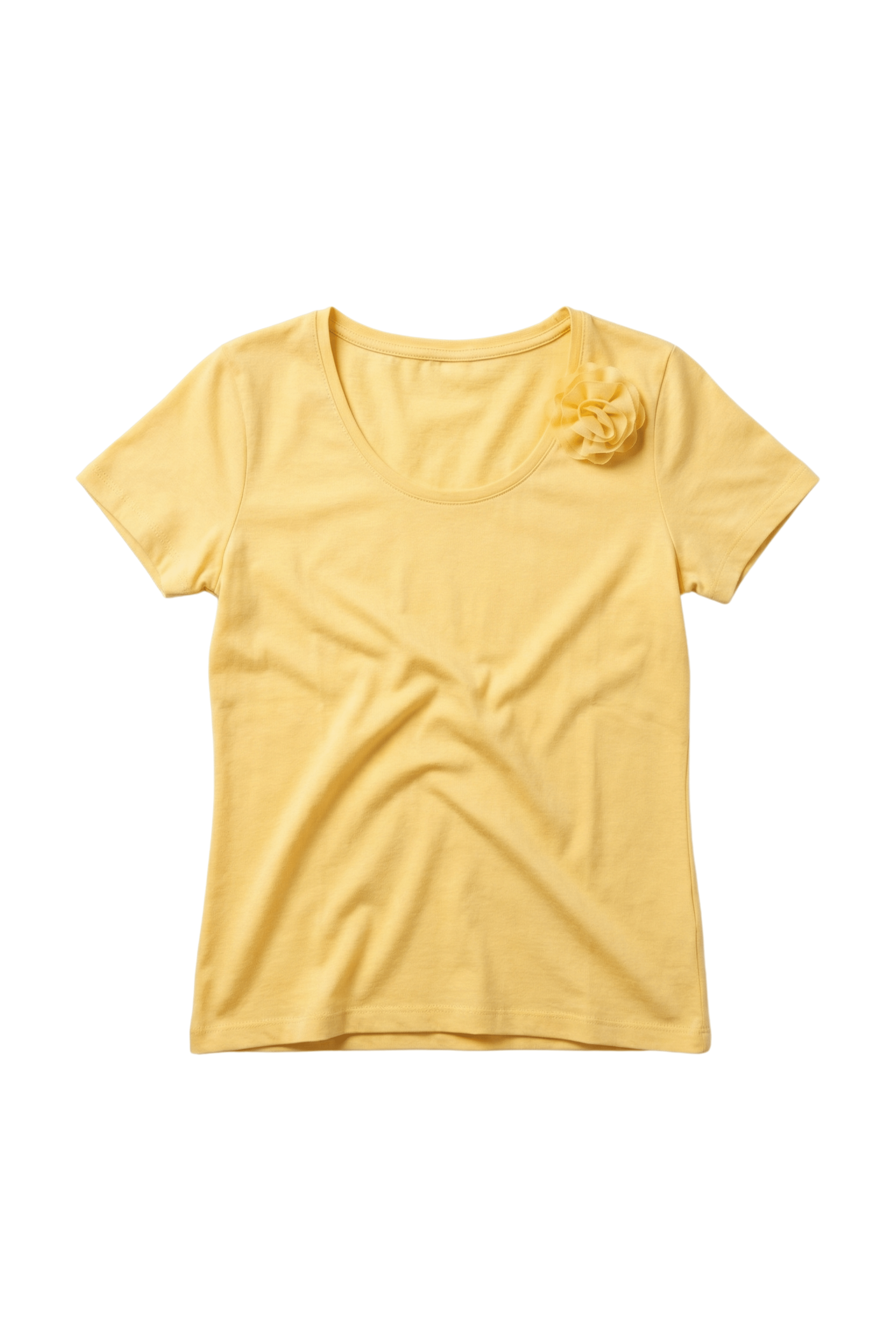 Camiseta amarilla escote redondo con flor Lolitas&L - lolitasyl.com