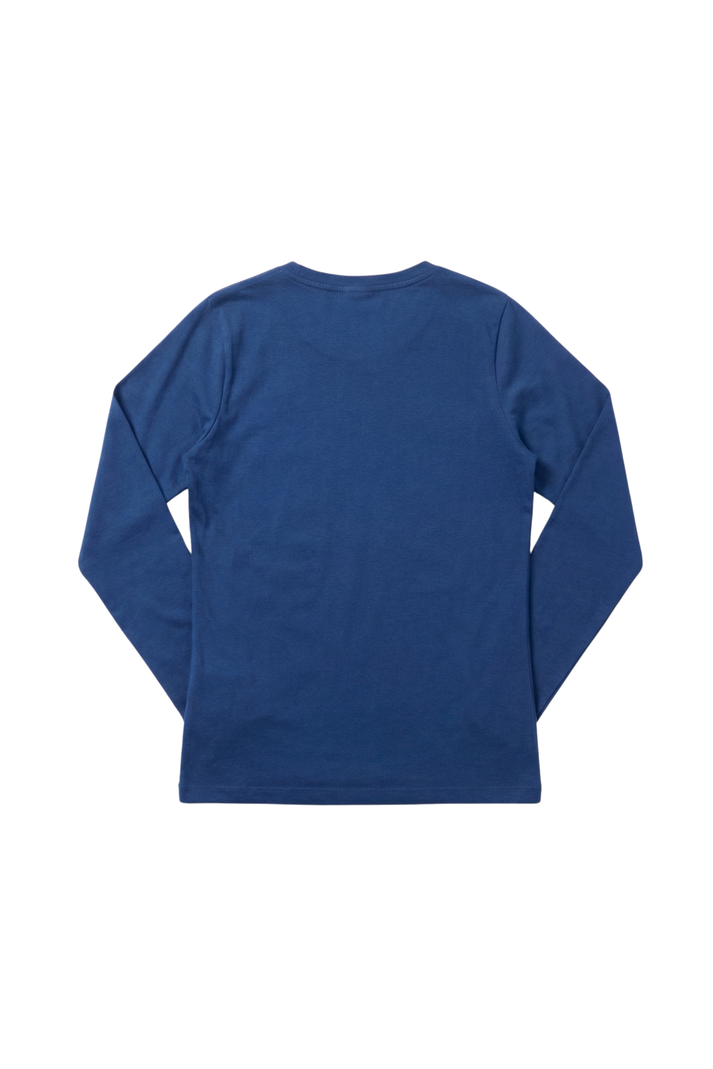 Camiseta azul basica con escote pico y manga larga Lolitas&L