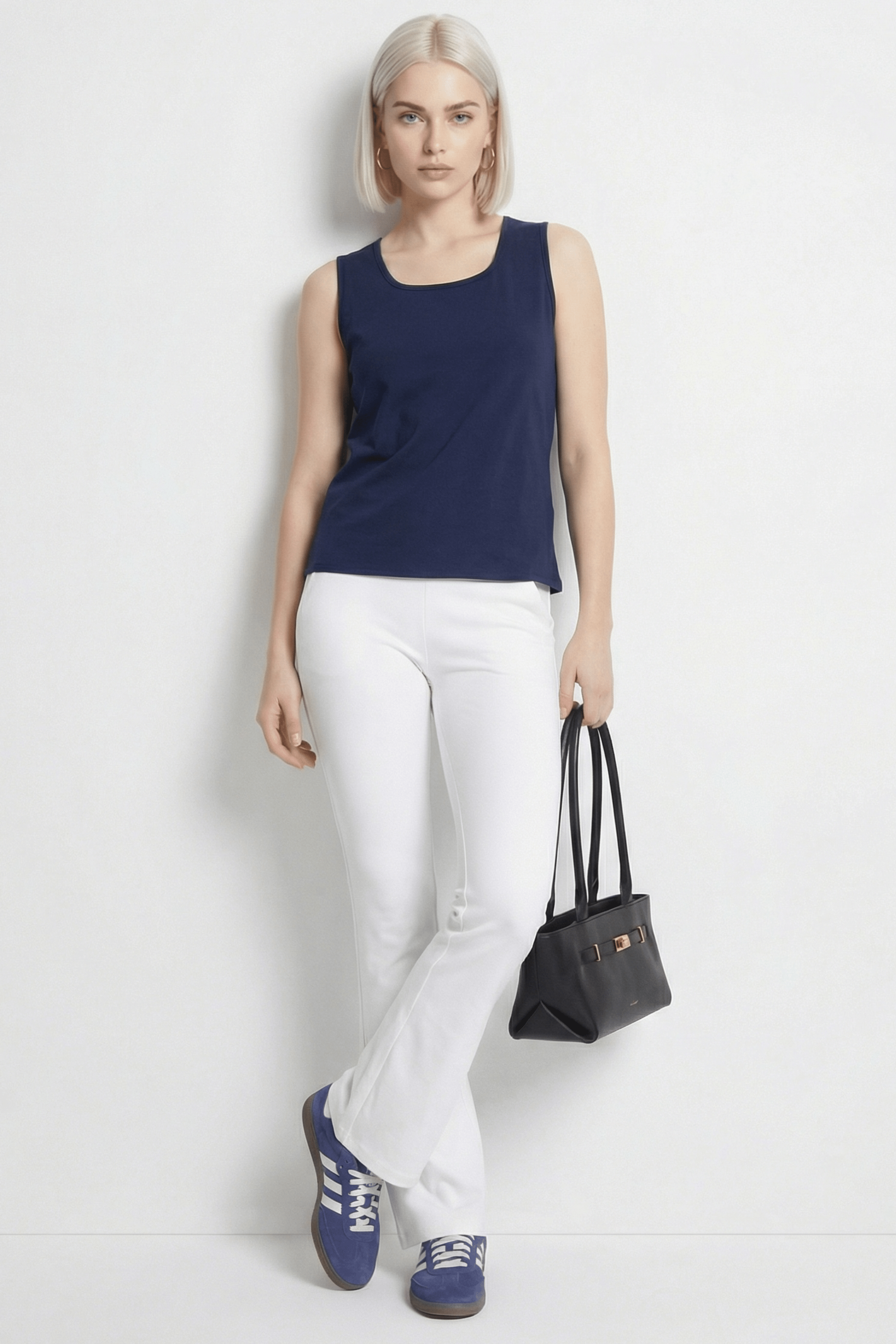 Camiseta azul basica tirantes con escote cuadrado Lolitas&L - lolitasyl.com