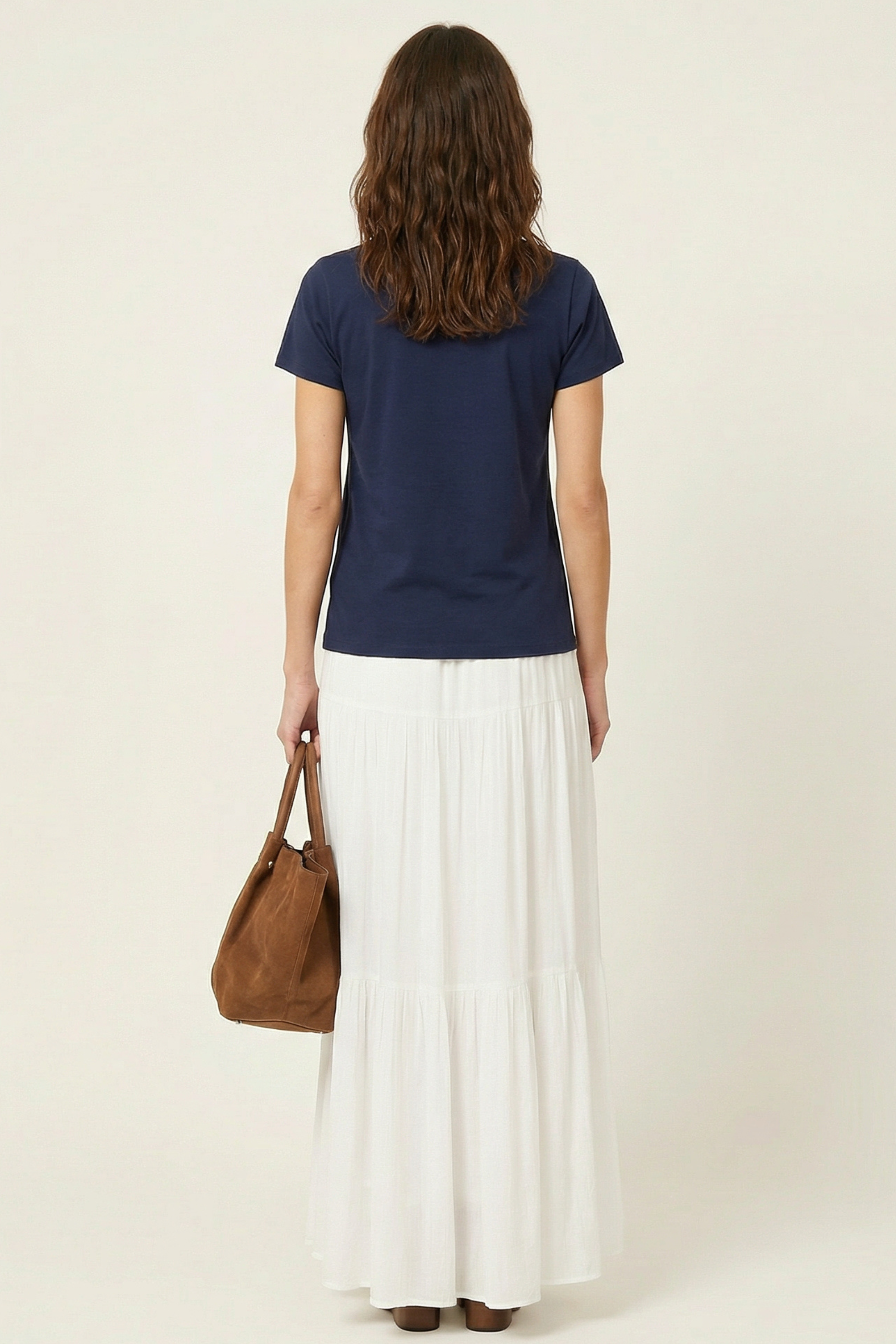 Camiseta azul con bordado cesta y flores de manga corta Lolitas&L