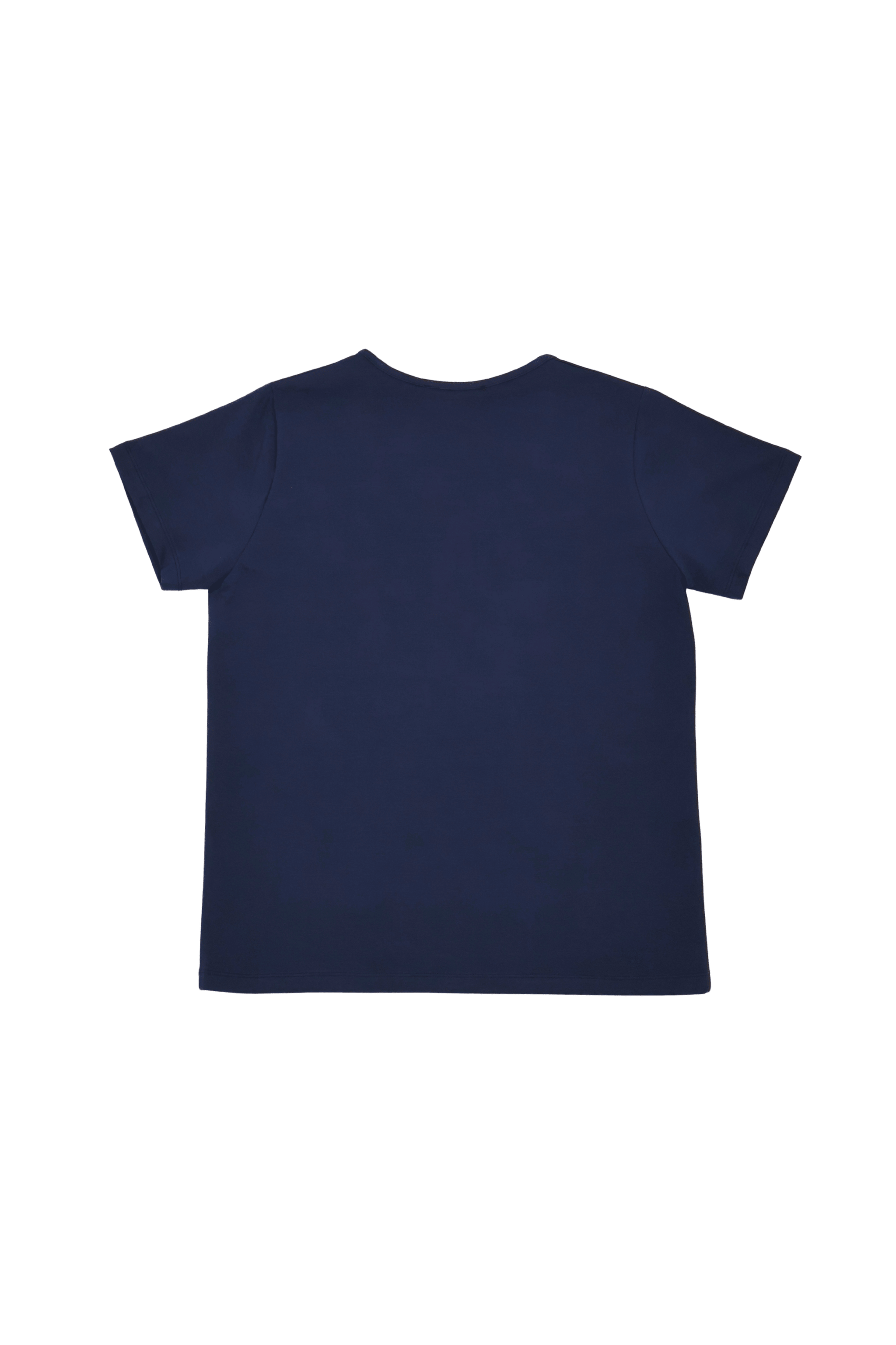 Camiseta azul con bordado cesta y flores de manga corta Lolitas&L - lolitasyl.com