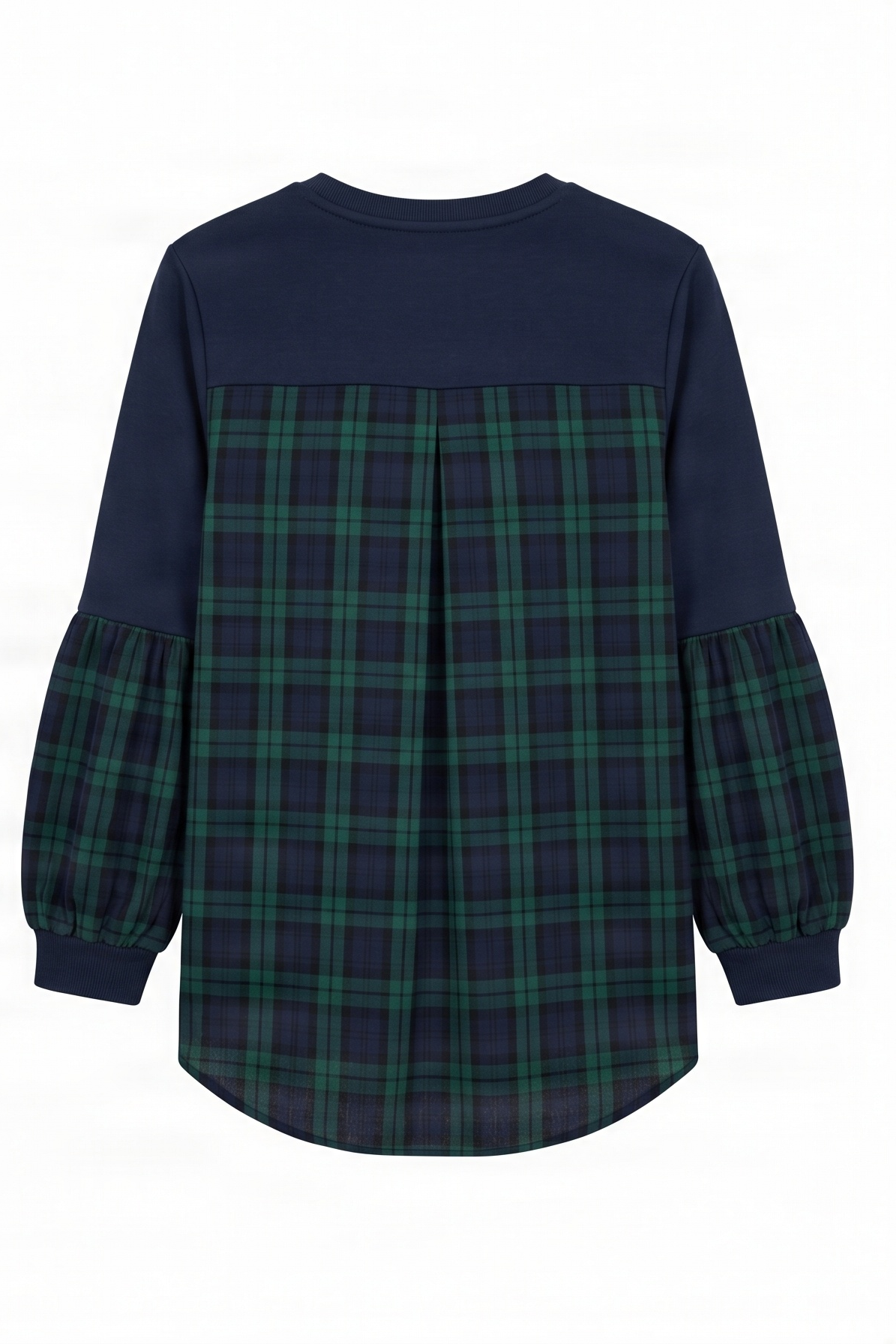 Camiseta azul con cuadro escoces verde bordado zapatillas Lolitas&L