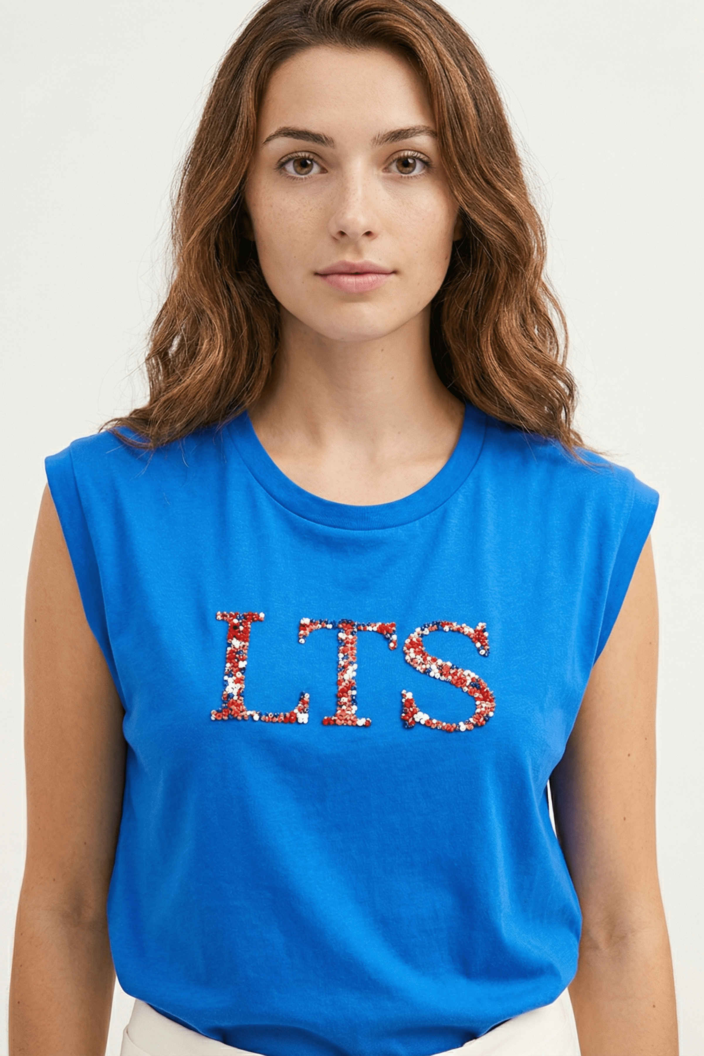 Camiseta azul Klein logo strass LTS Lolitas&L - lolitasyl.com