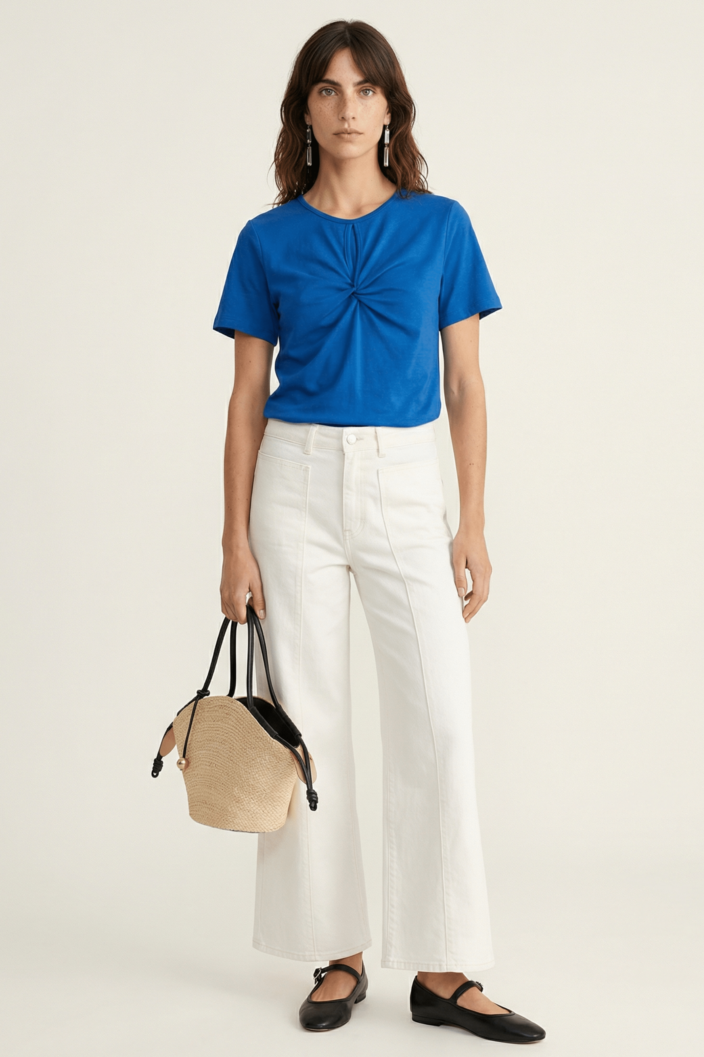 Camiseta azul lagrima con fruncido Lolitas&L - lolitasyl.com