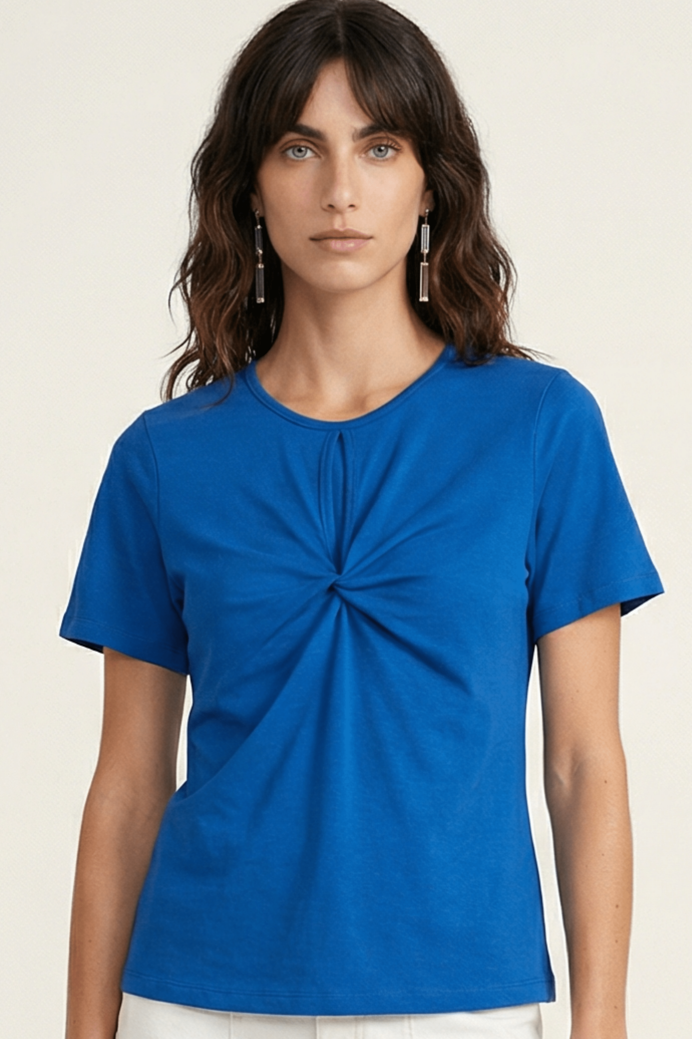 Camiseta azul lagrima con fruncido Lolitas&L - lolitasyl.com