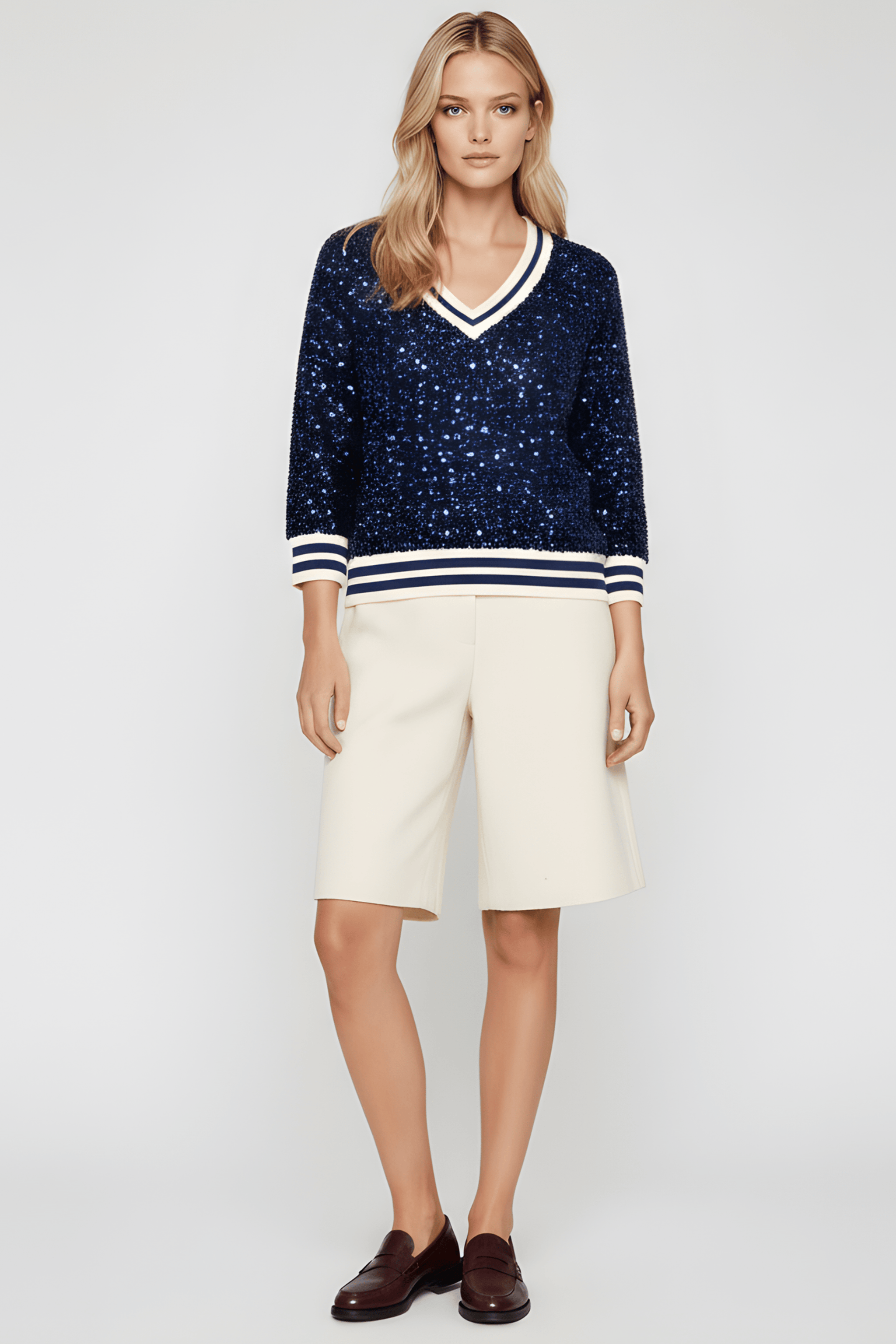 Camiseta azul lentejuelas con elasticos Lolitas&L - lolitasyl.com