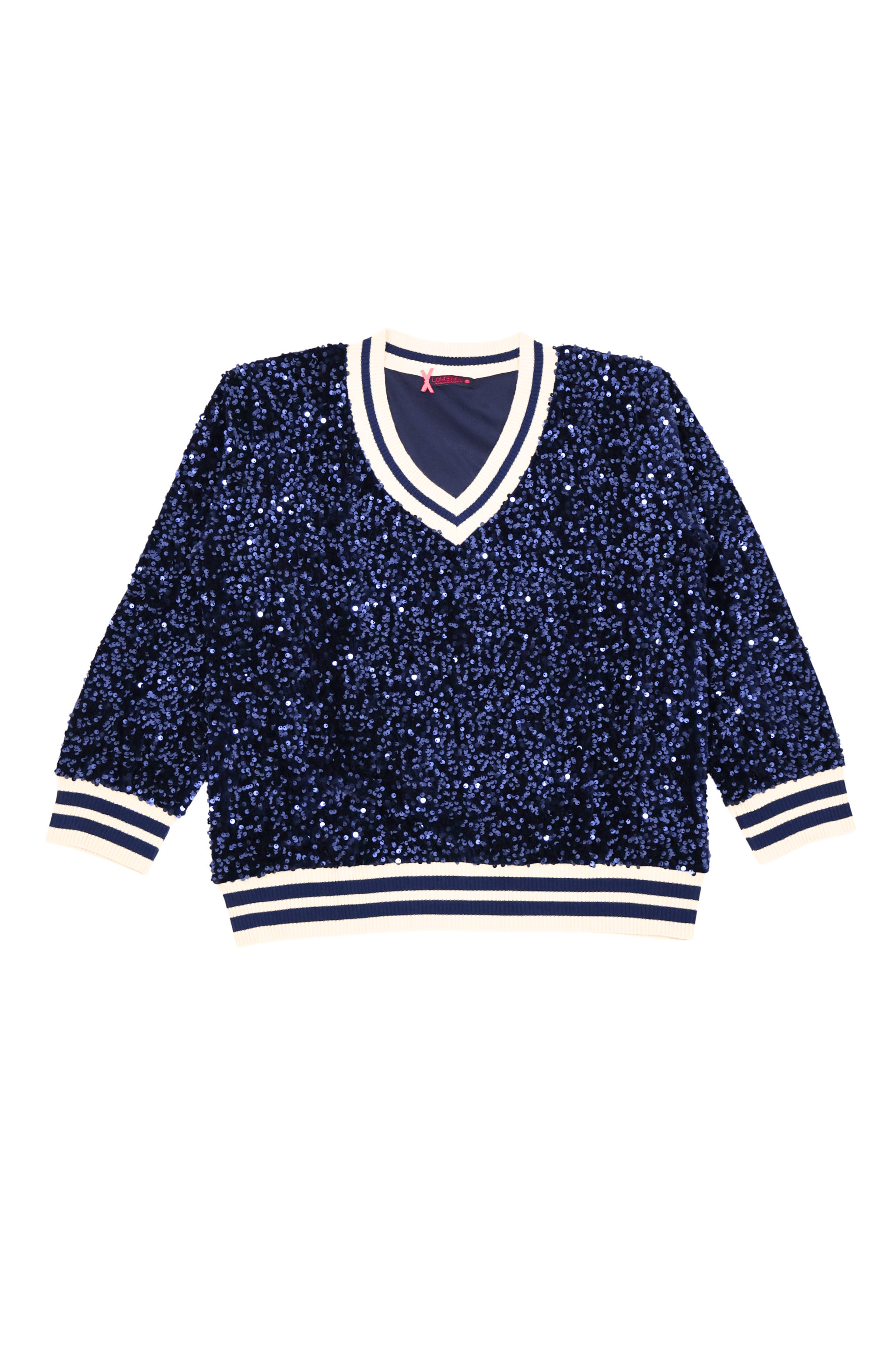 Camiseta azul lentejuelas con elasticos Lolitas&L - lolitasyl.com