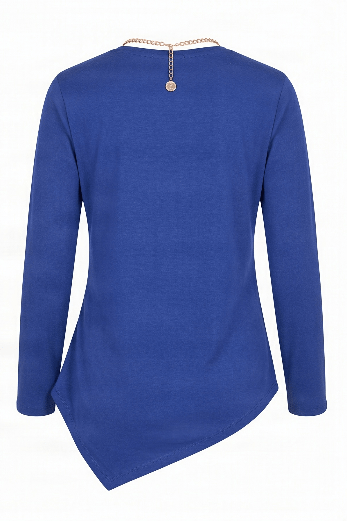 Camiseta azul punto asimetrica con collar Lolitas&L - lolitasyl.com