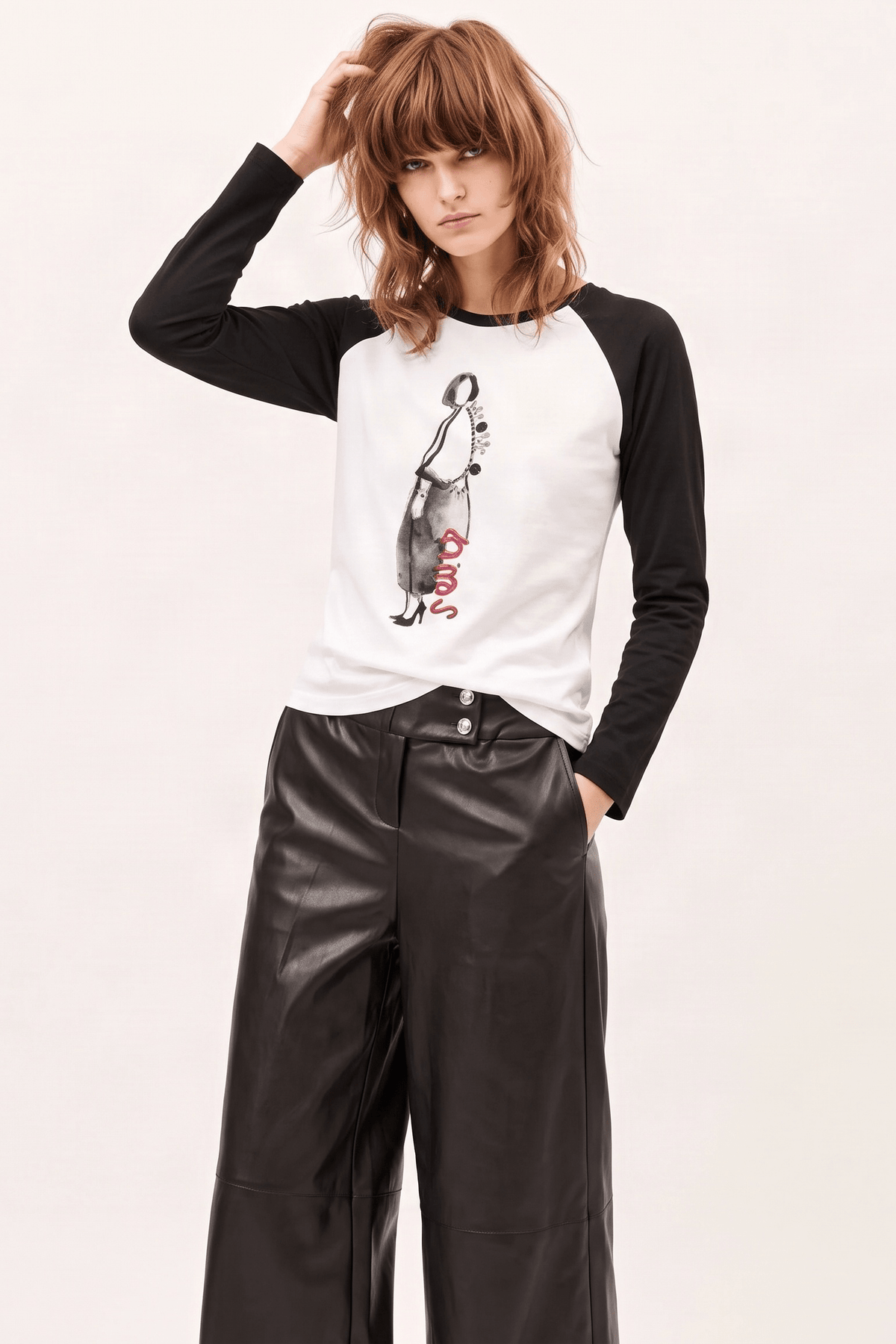 Camiseta Bicolor Blanca de Algodón con Estampado Digital y Piedras – Lolitas&L - lolitasyl.com