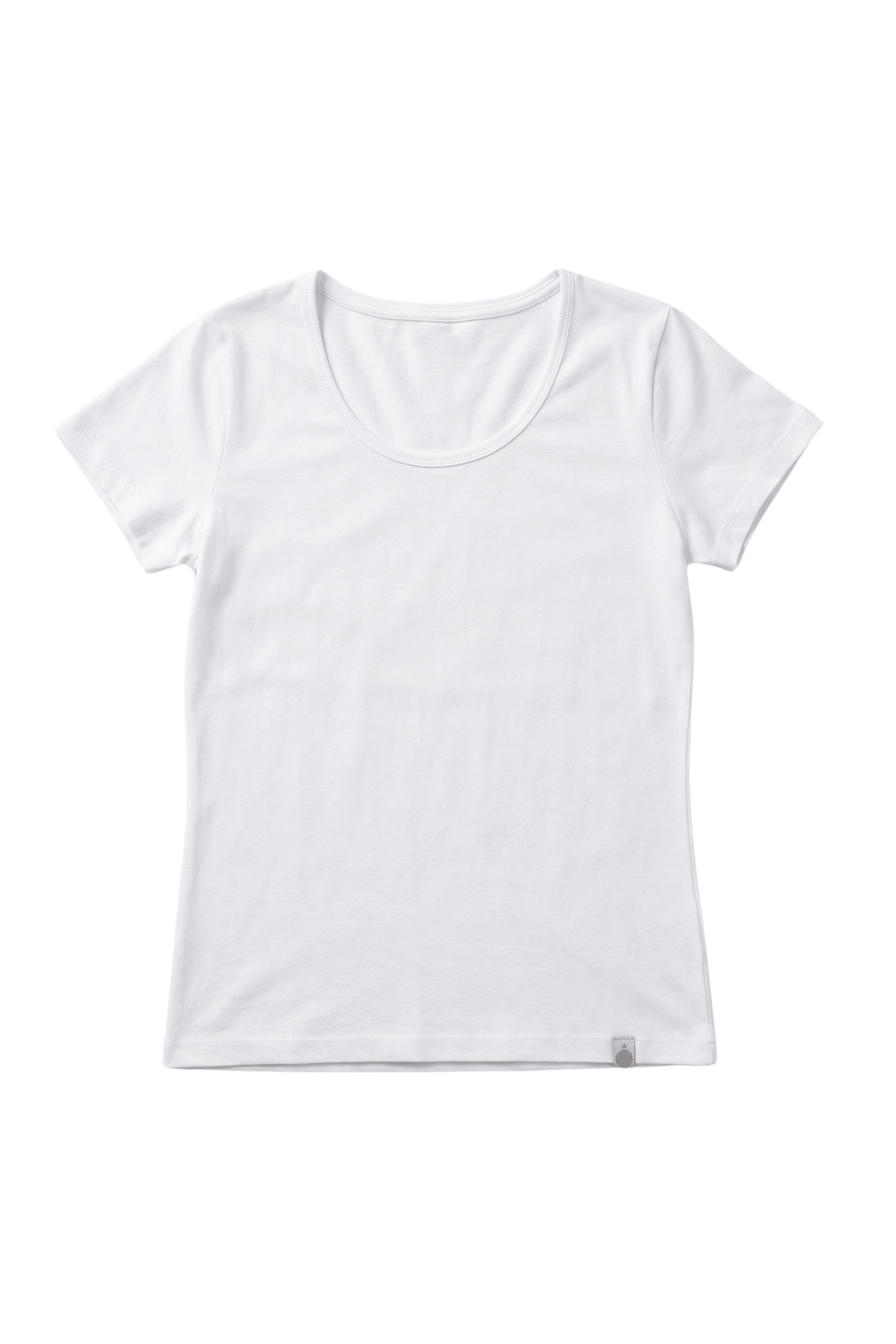 Camiseta blanca basica con escote collar y manga corta Lolitas&L - lolitasyl.com