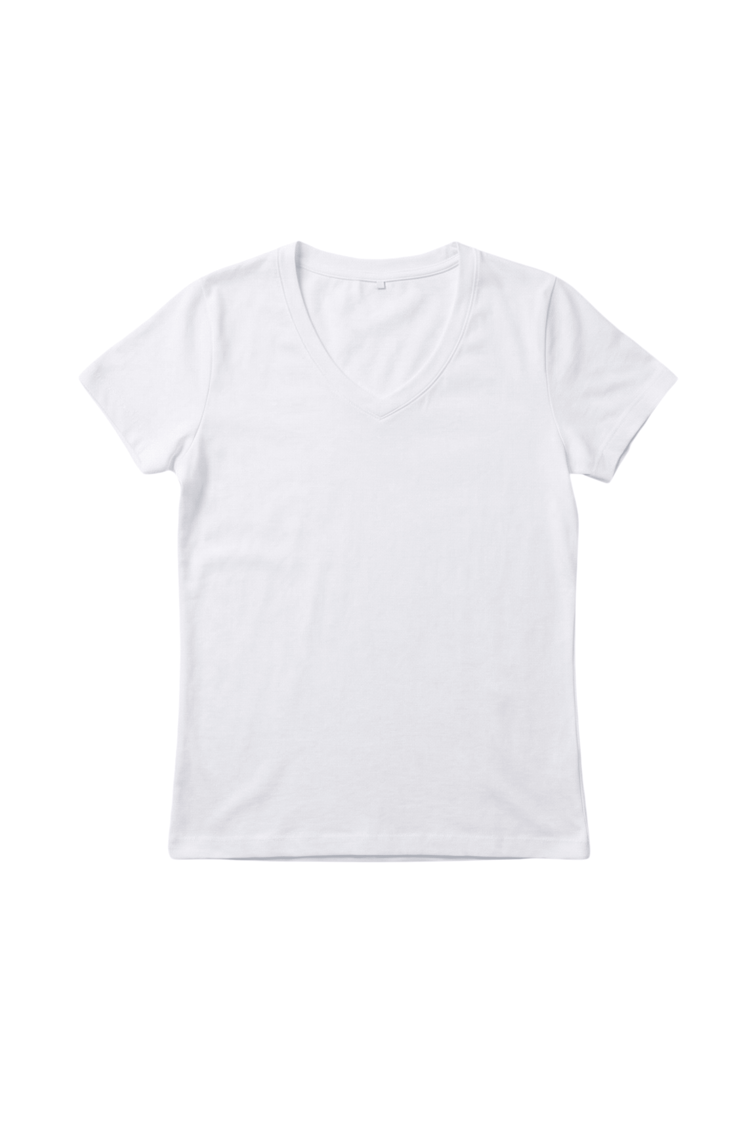 Camiseta blanca basica con escote pico y manga corta Lolitas&L - lolitasyl.com