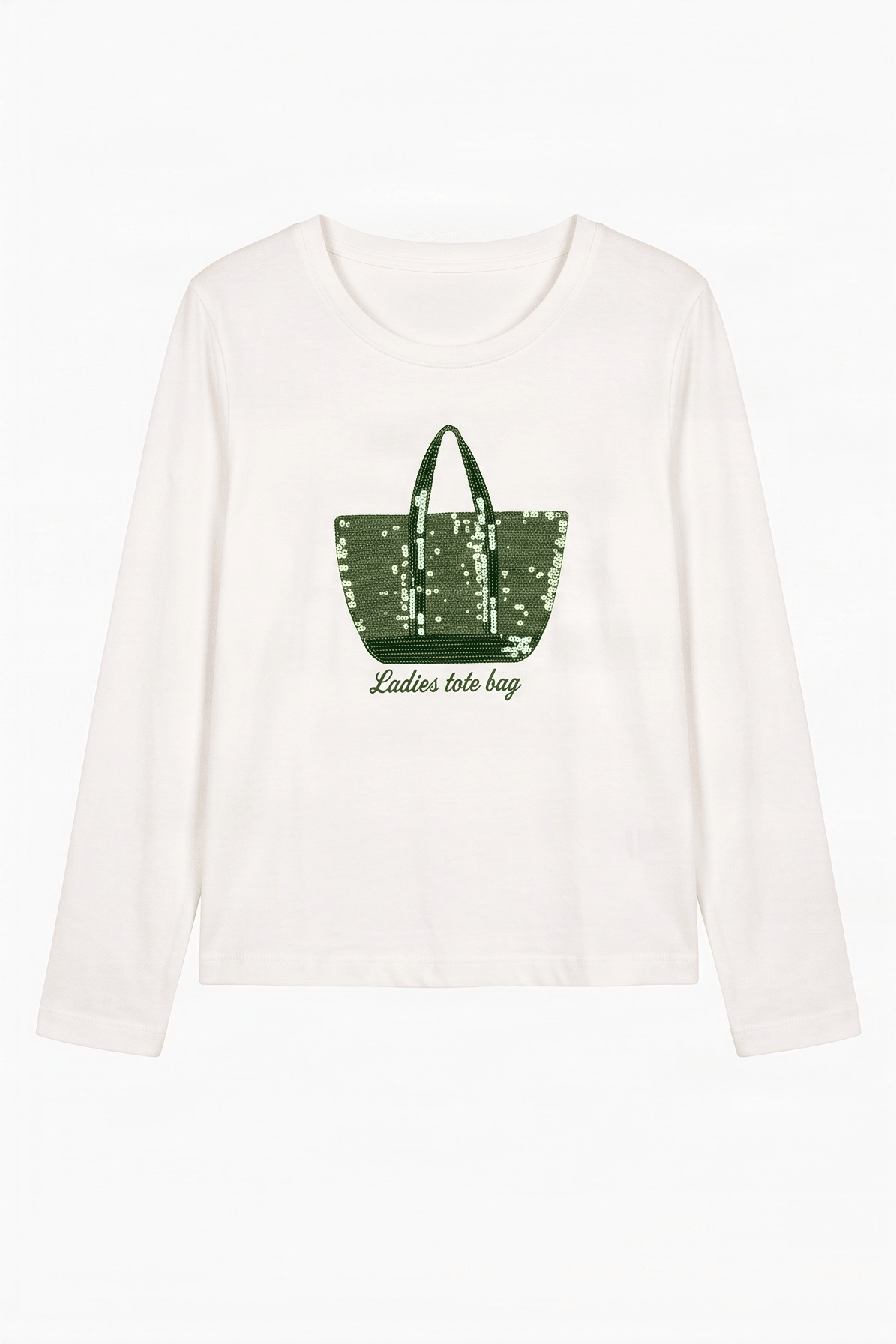 Camiseta blanca bordado bolsito verde manga larga Lolitas&L - lolitasyl.com