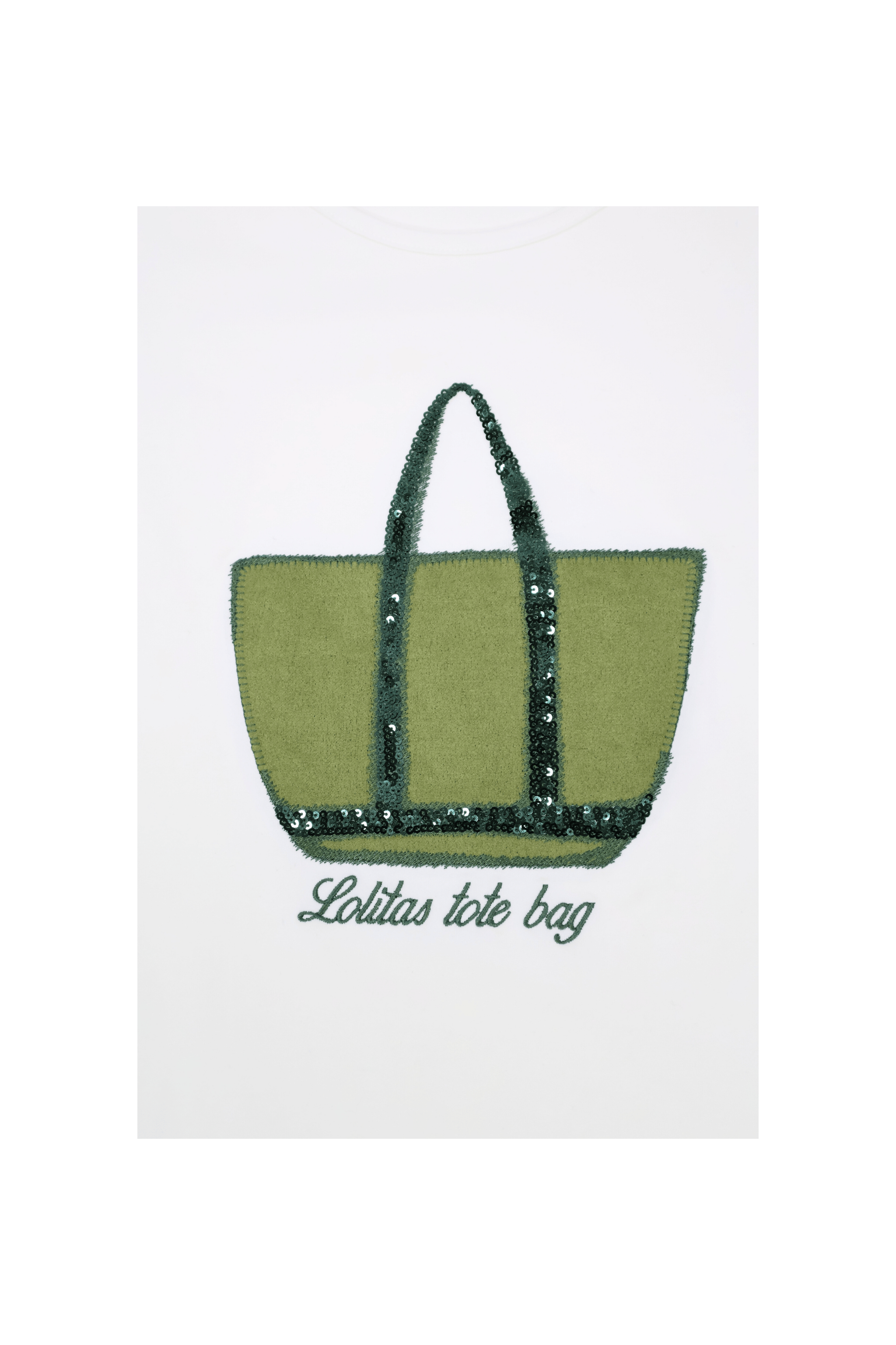 Camiseta blanca bordado bolsito verde manga larga Lolitas&L - lolitasyl.com