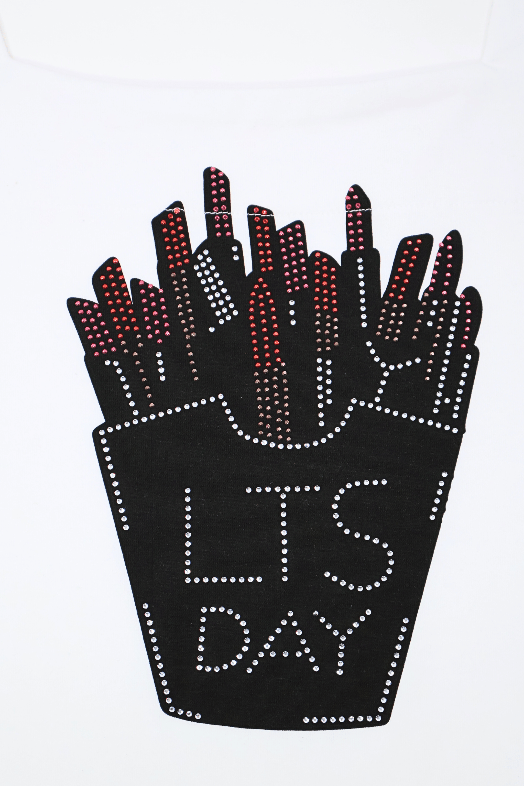 Camiseta blanca bordado lts day escote cuadrado sin mangas Lolitas&L - lolitasyl.com