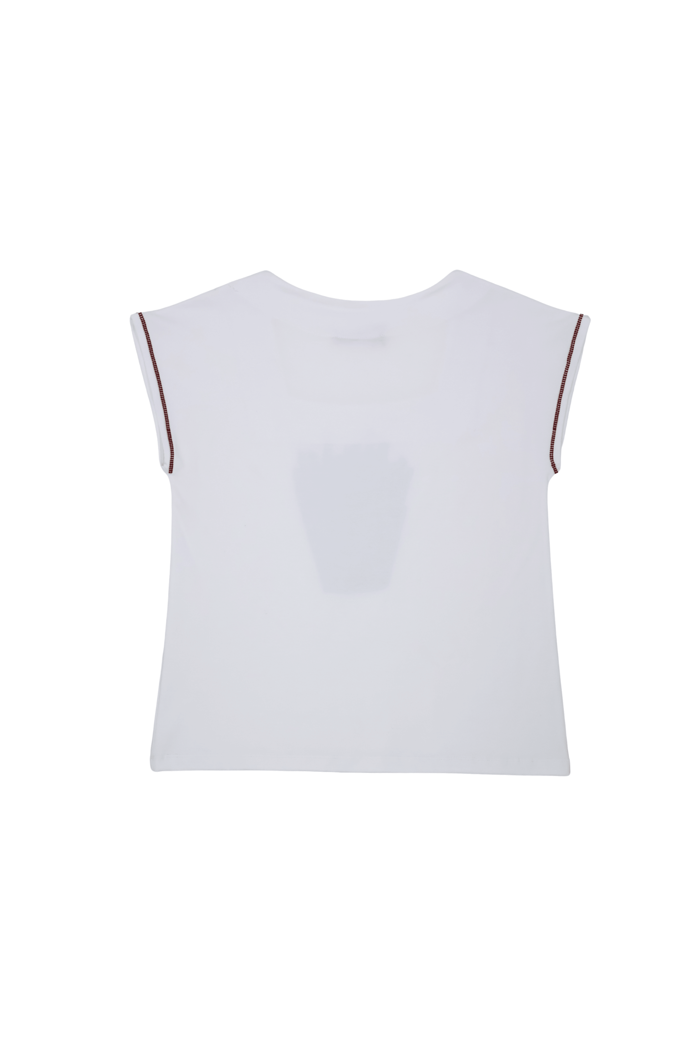 Camiseta blanca bordado lts day escote cuadrado sin mangas Lolitas&L - lolitasyl.com