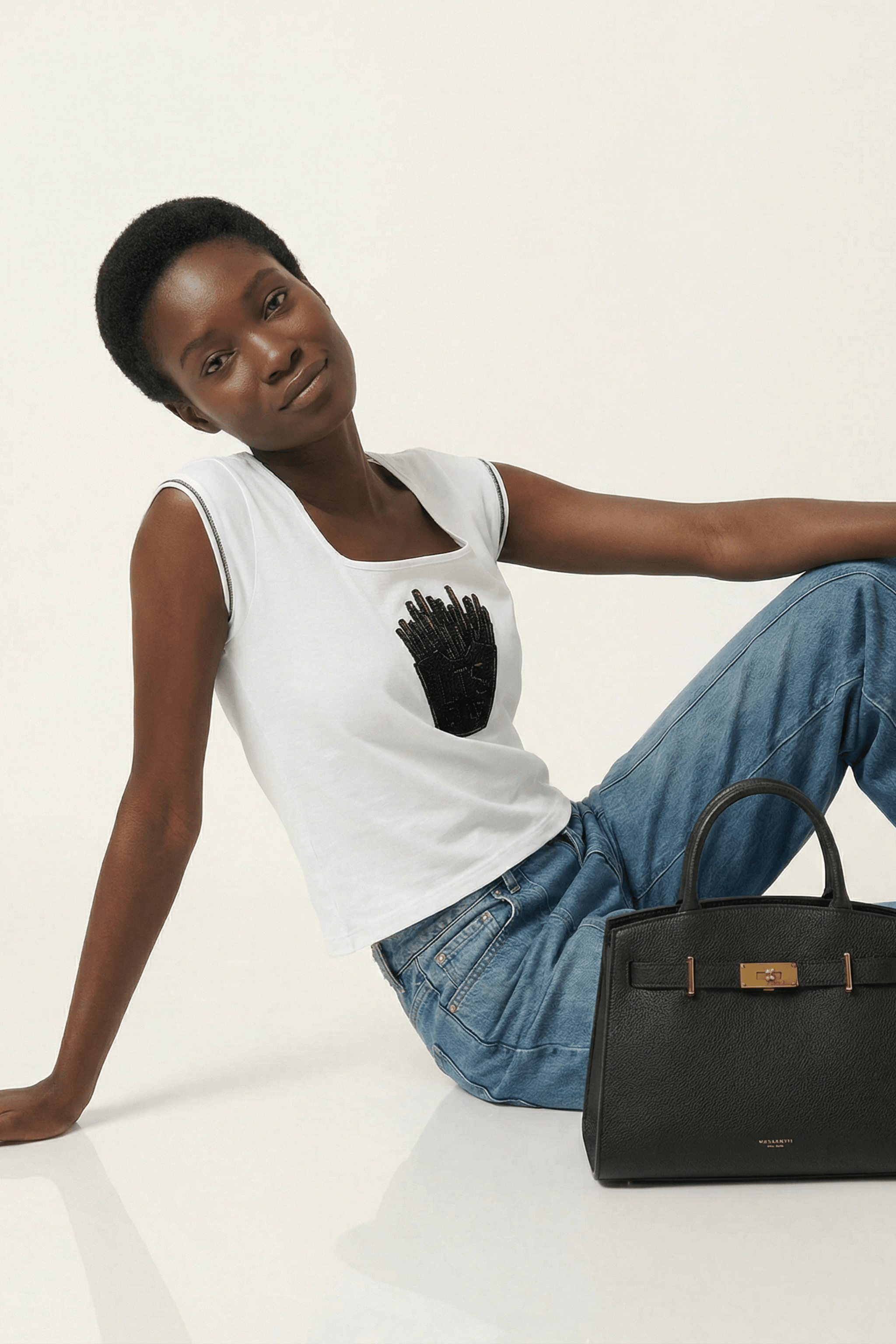 Camiseta blanca bordado lts day escote cuadrado sin mangas Lolitas&L - lolitasyl.com