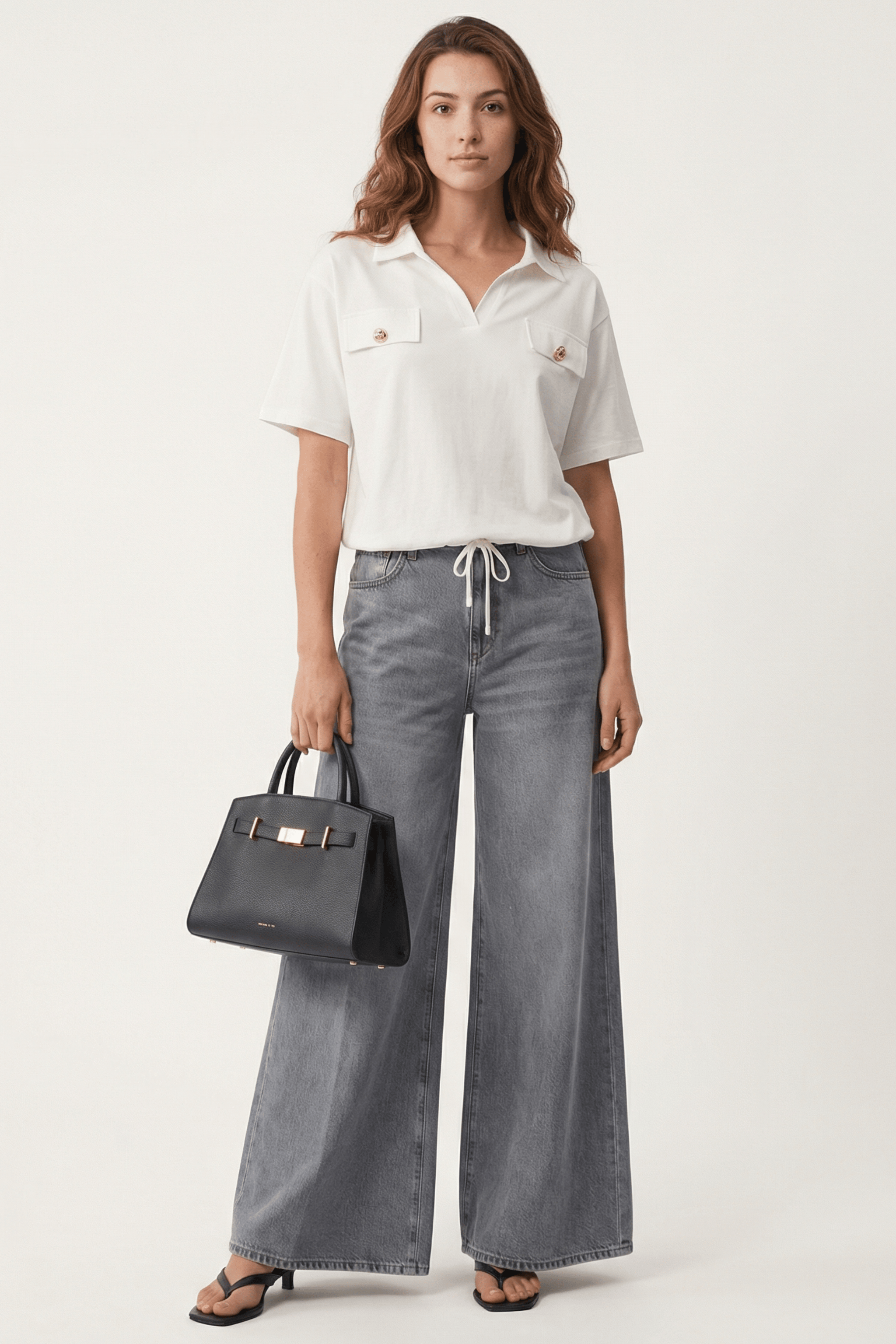 Camiseta blanca camisera con tapetas y botones dorados Lolitas&L - lolitasyl.com