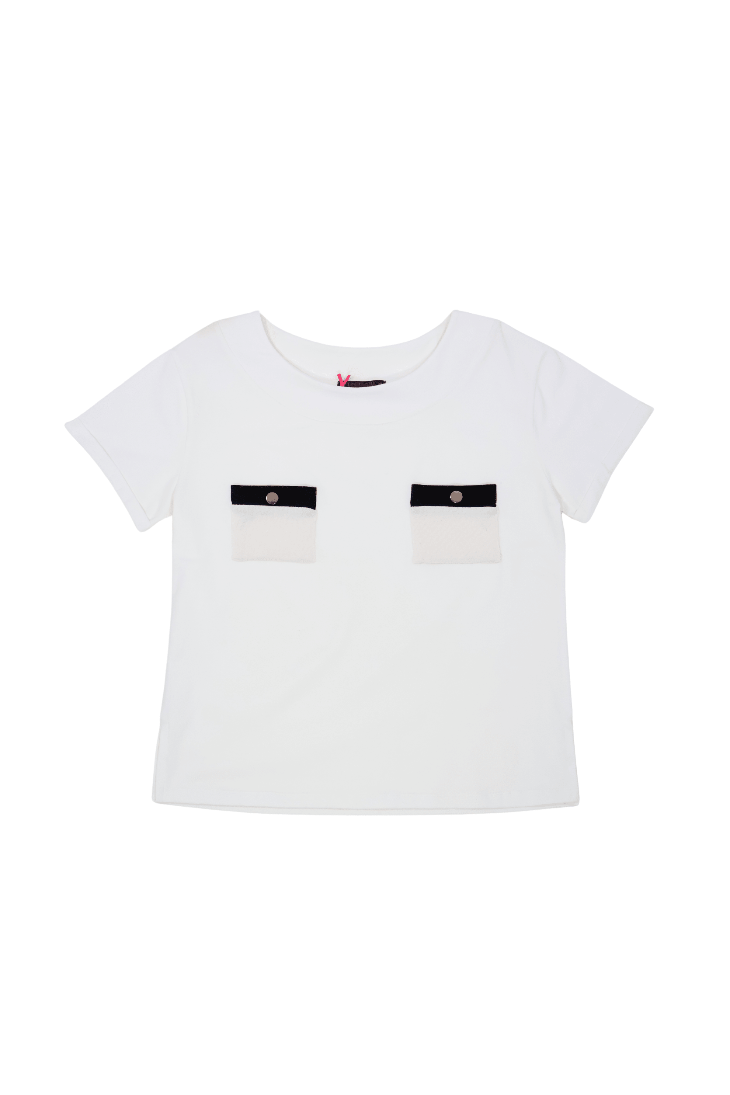 Camiseta blanca con bolsillos en el pecho Lolitas&L - lolitasyl.com