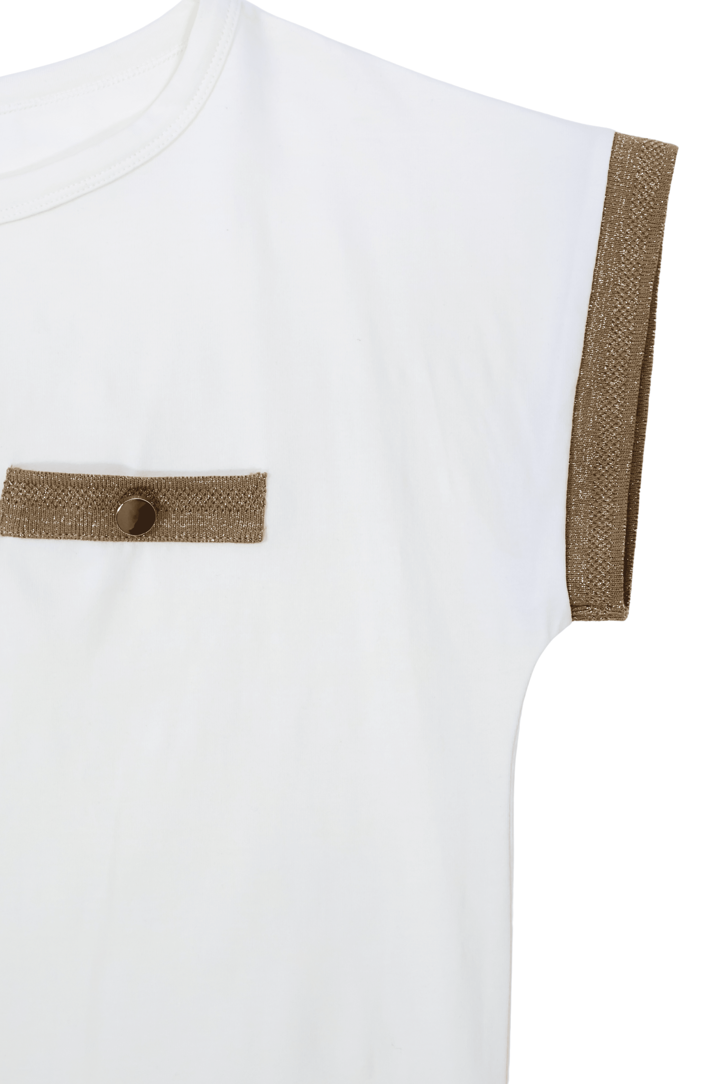 Camiseta blanca con ribetes lourex dorados y botones Lolitas&L - lolitasyl.com