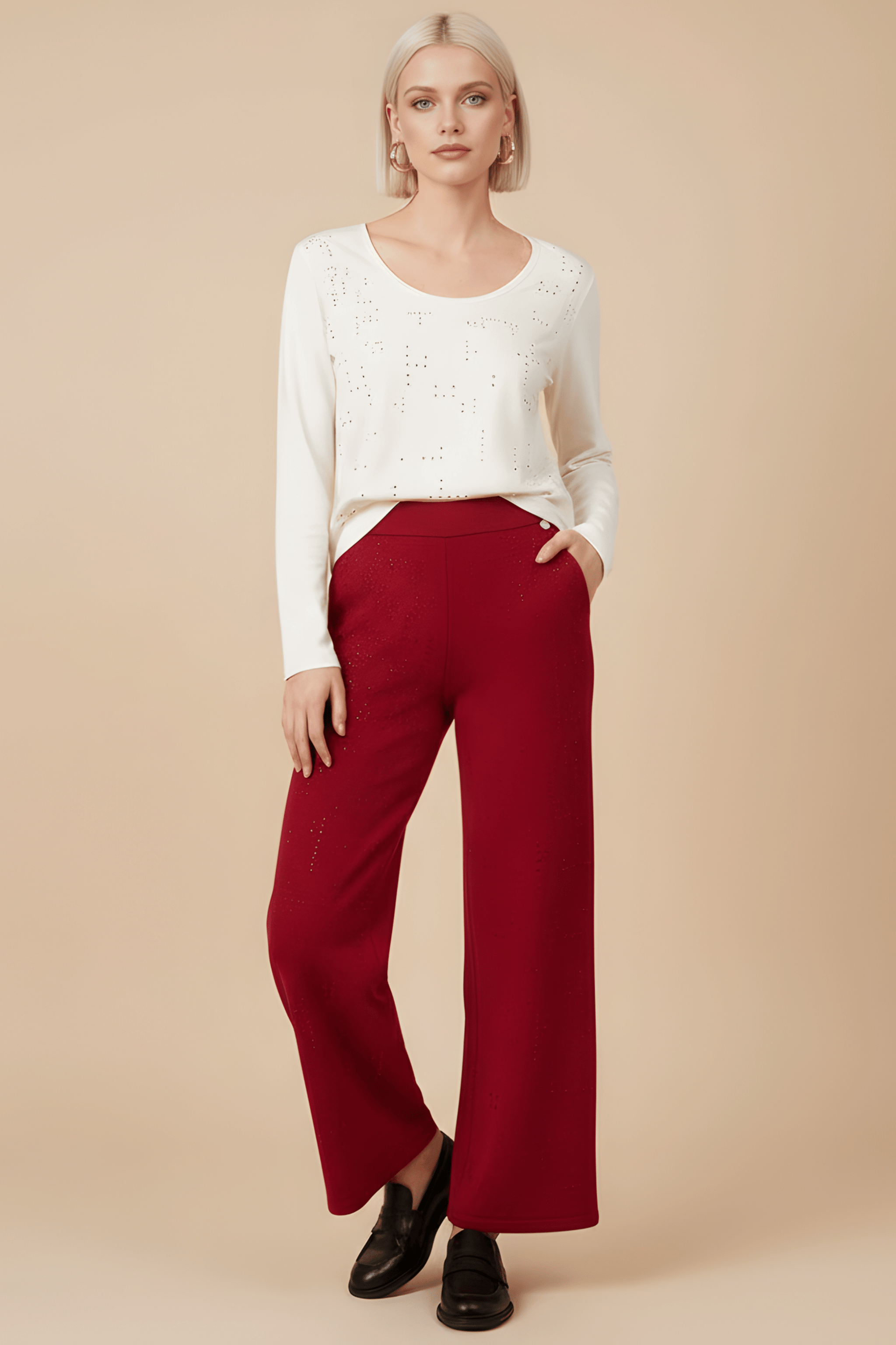 Camiseta blanca con strass multicolor manga larga Lolitas&L - lolitasyl.com