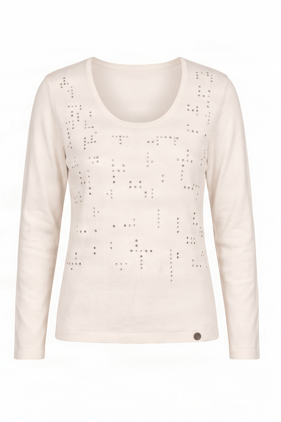 Camiseta blanca con strass multicolor manga larga Lolitas&L - lolitasyl.com