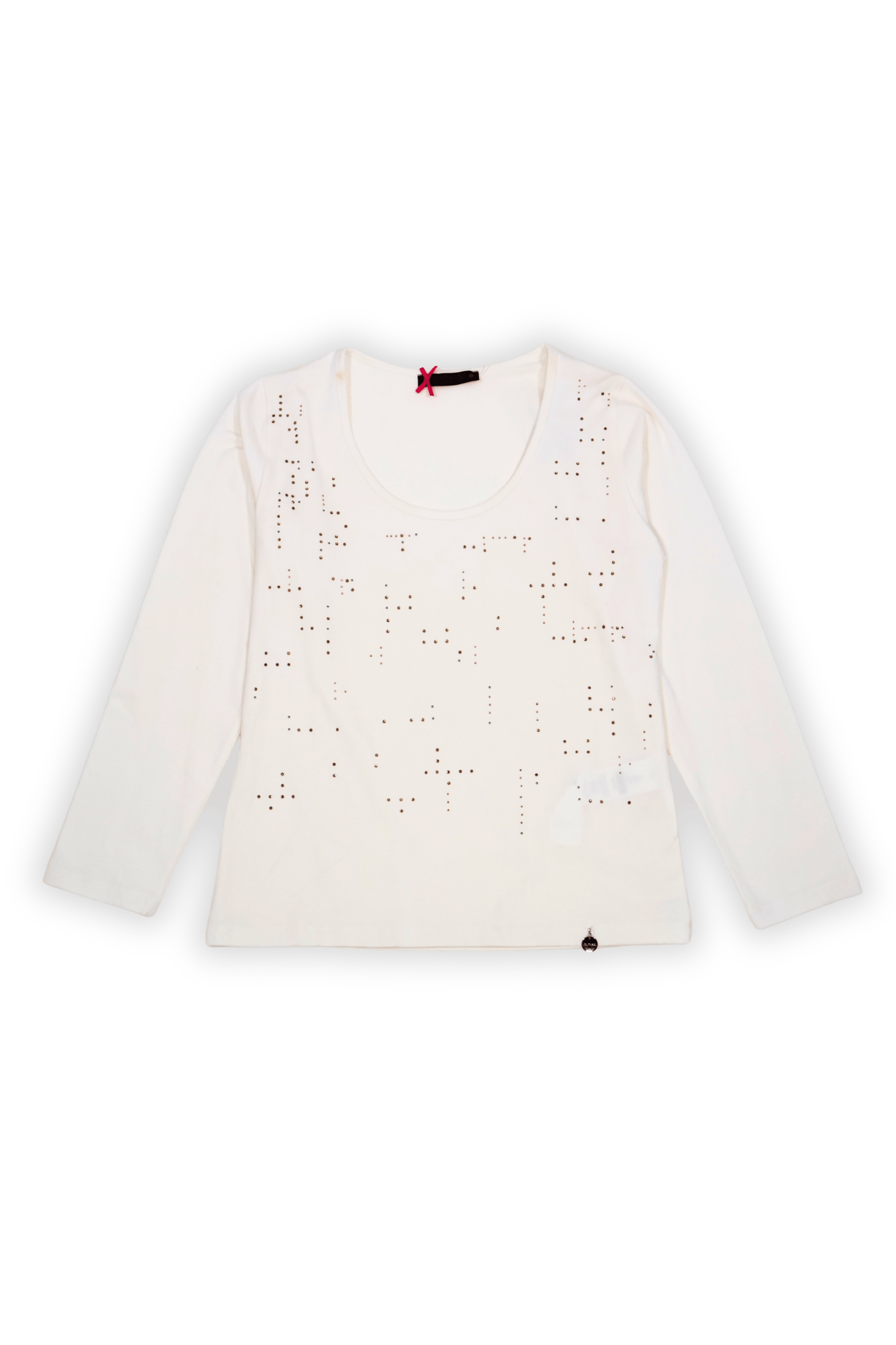 Camiseta blanca con strass multicolor manga latga Lolitas&L - lolitasyl.com