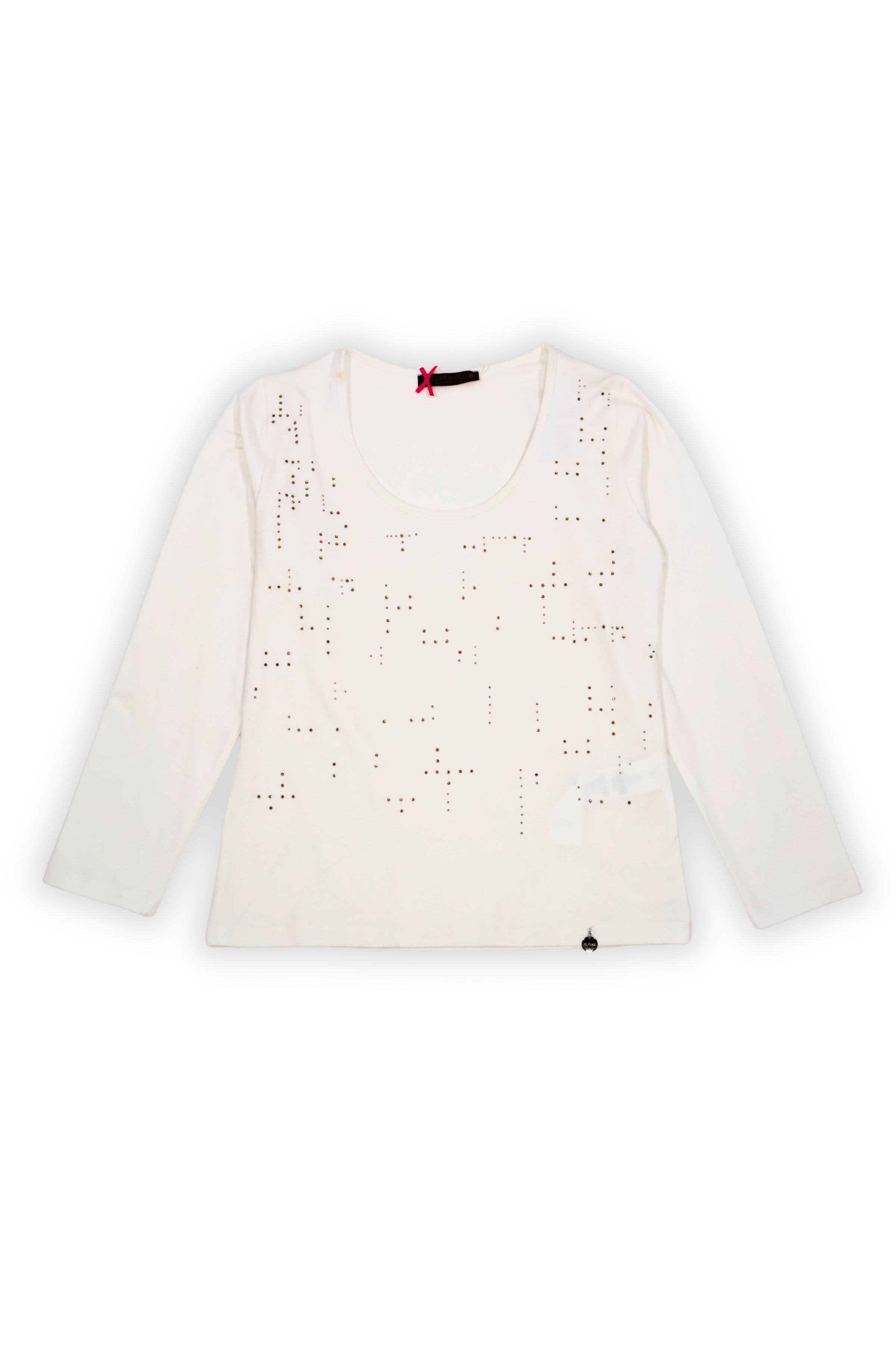 Camiseta blanca con strass multicolor manga latga Lolitas&L - lolitasyl.com