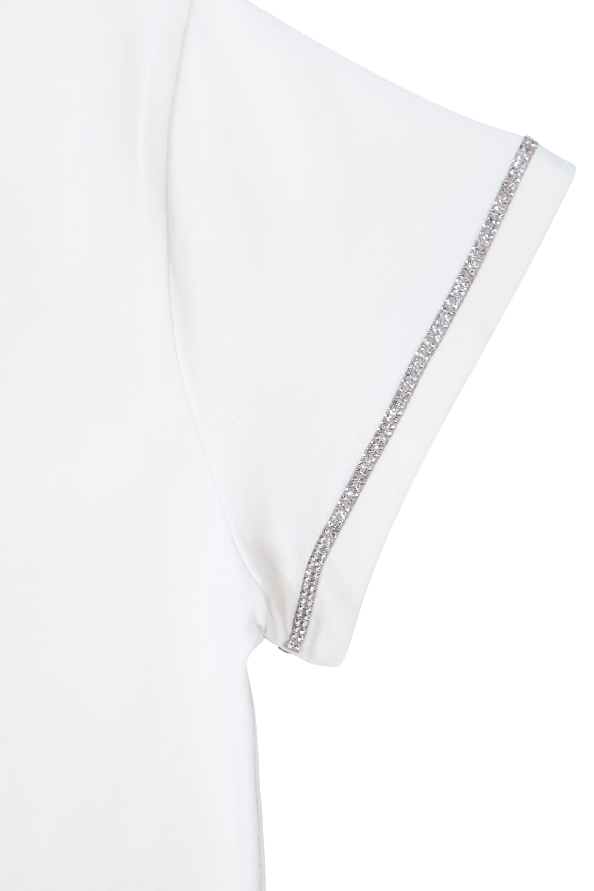 Camiseta blanca escote collar con tira de strass Lolitas&L - lolitasyl.com