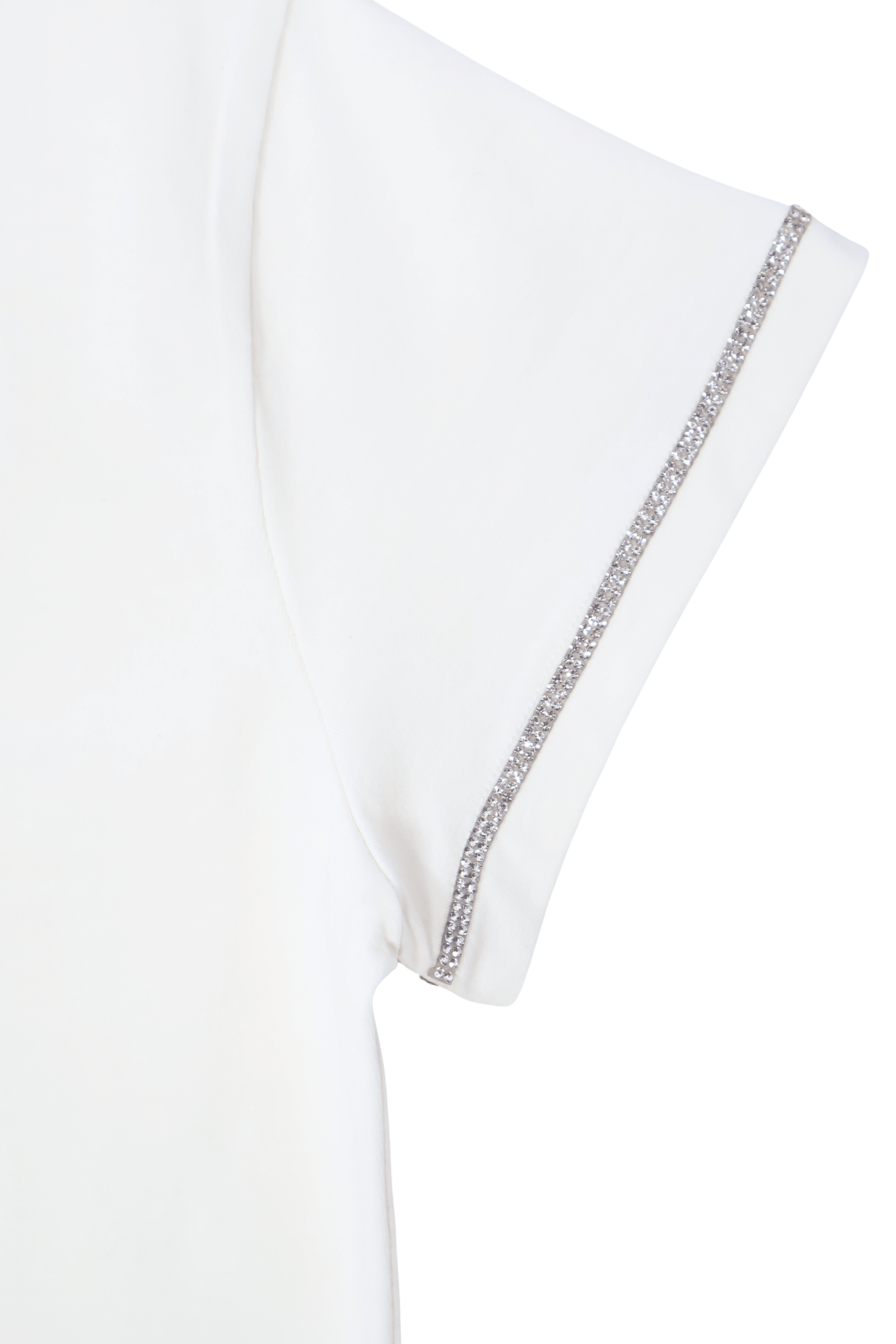 Camiseta blanca escote collar con tira de strass Lolitas&L - lolitasyl.com