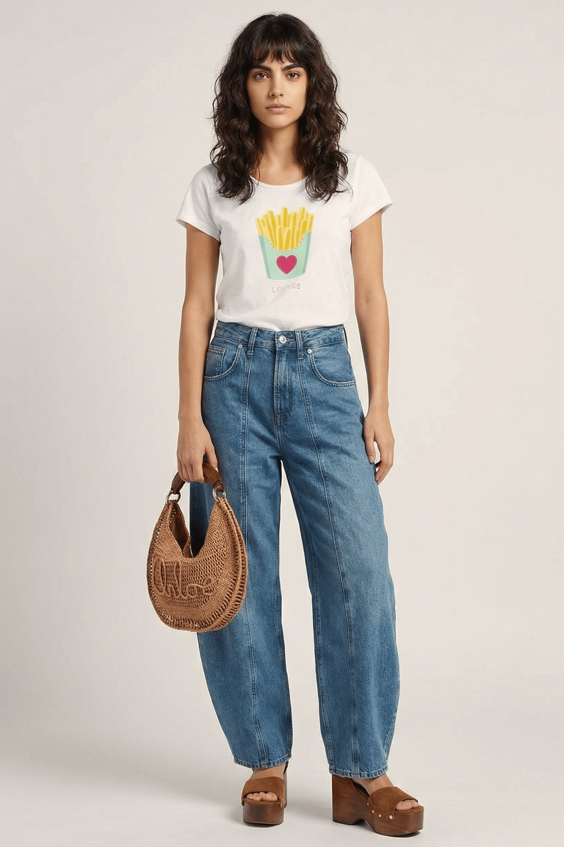 Camiseta blanca estampado chips LolitasyL - lolitasyl.com