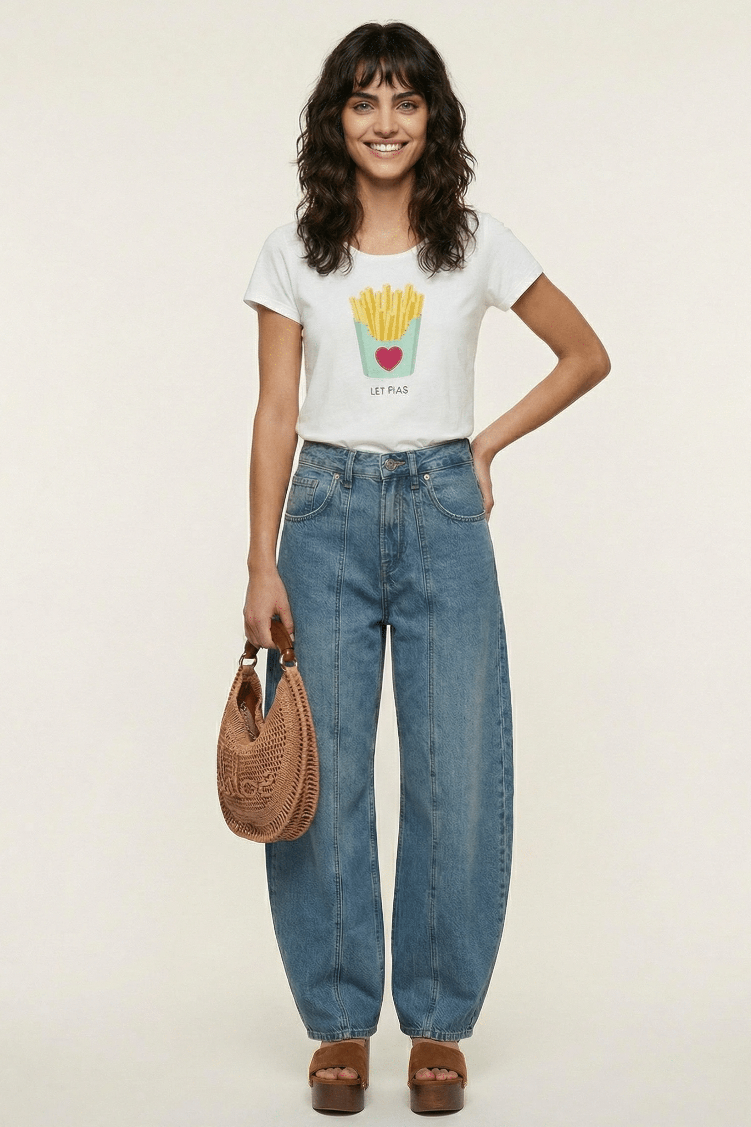 Camiseta blanca estampado chips LolitasyL - lolitasyl.com