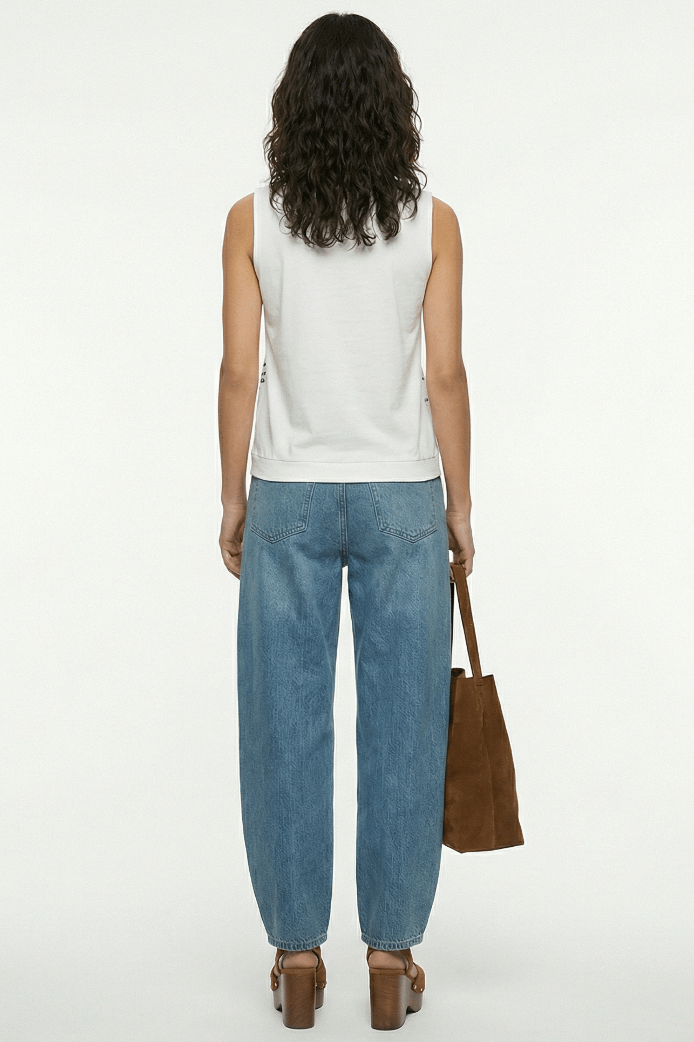 Camiseta blanca estampado mandala tonos azules sin mangas Lolitas&L - lolitasyl.com