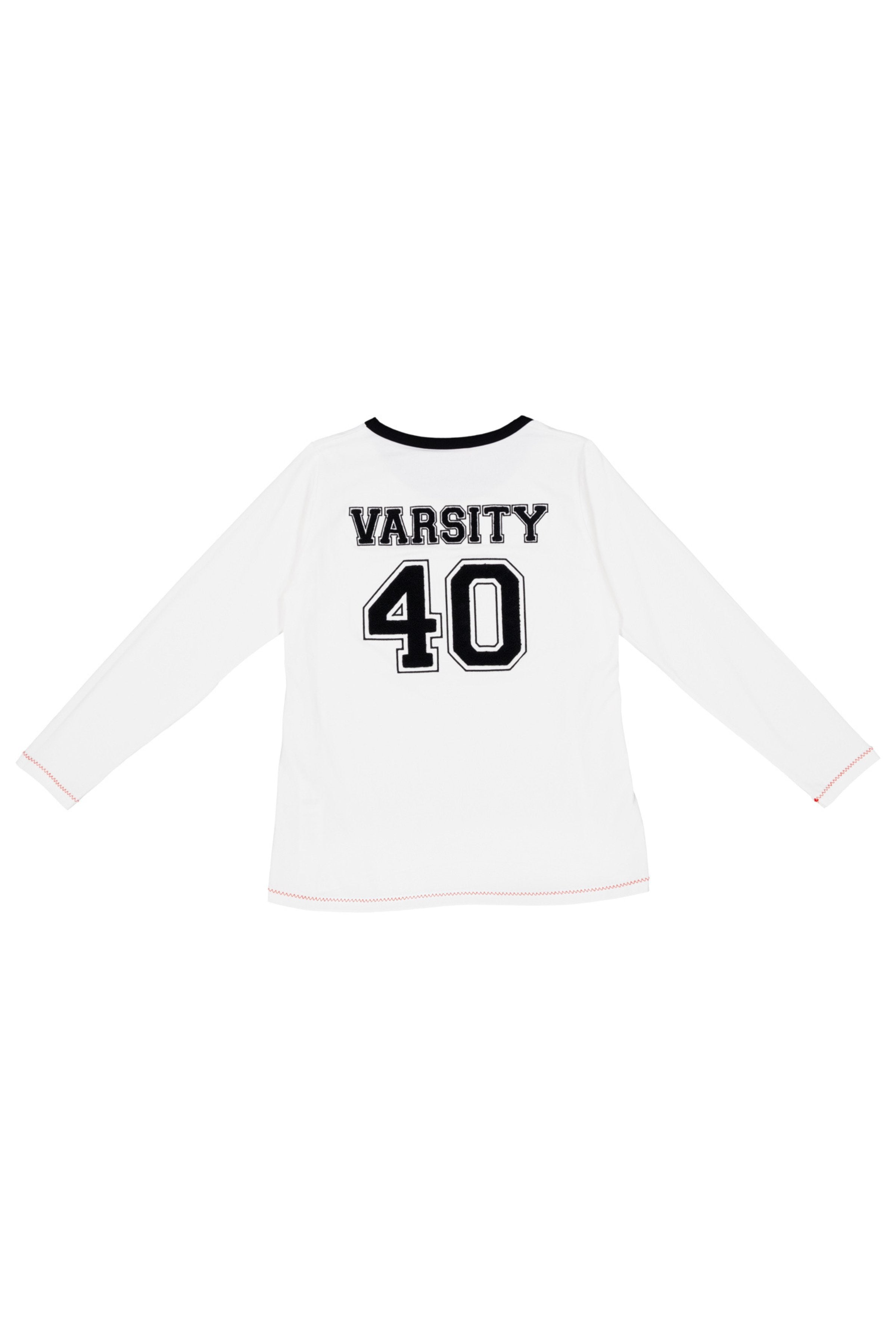 Camiseta blanca estampado VARSITY Lolitas&L - lolitasyl.com