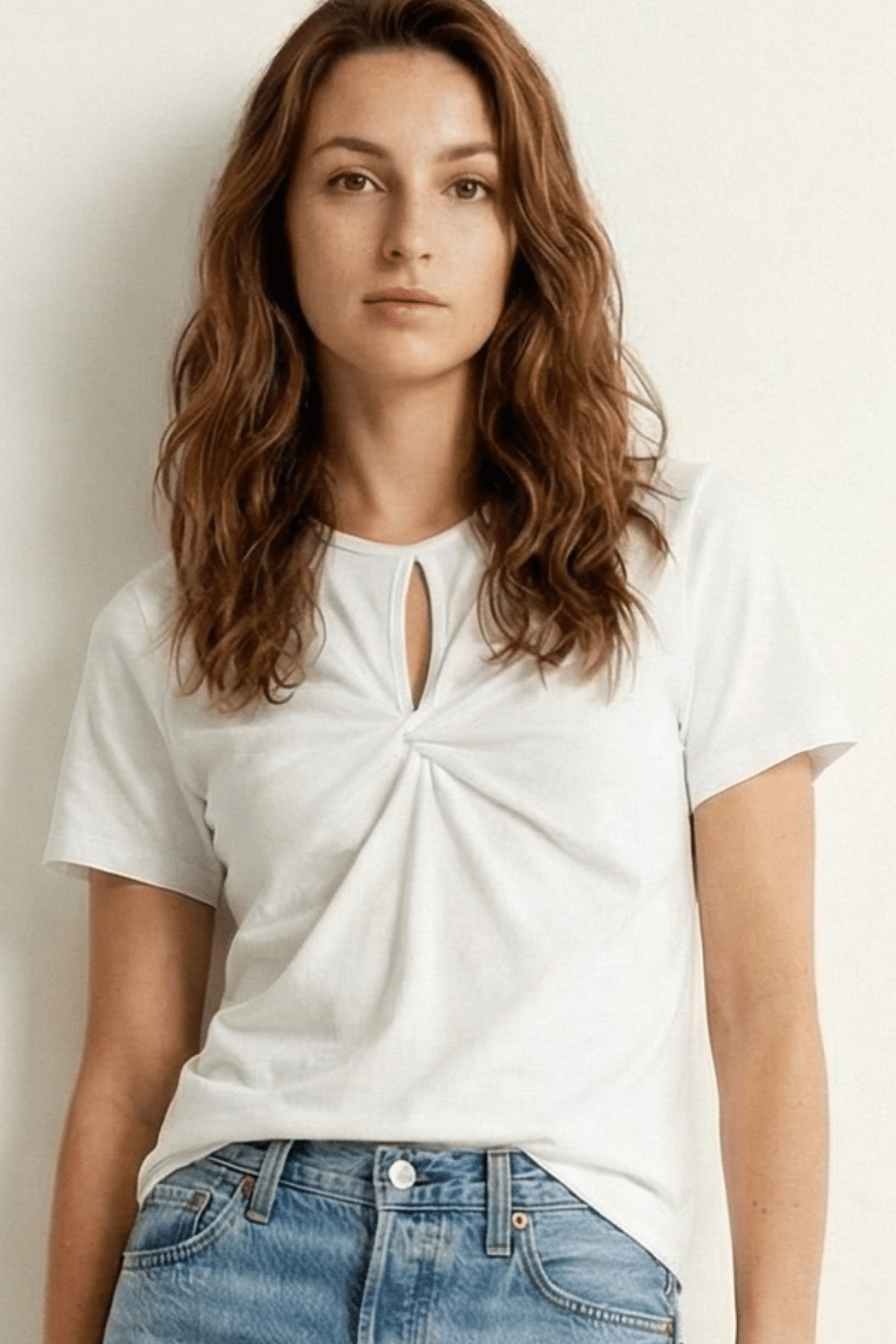 Camiseta blanca lagrima con fruncido Lolitas&L - lolitasyl.com