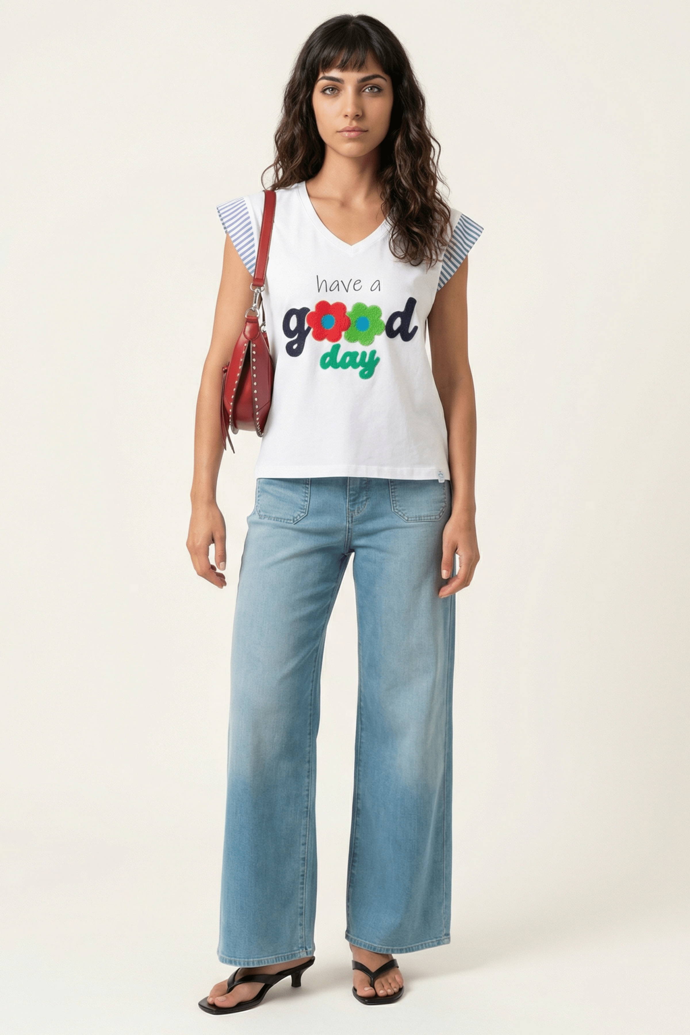 Camiseta blanca motivo Good Day bordado Lolitas&L - lolitasyl.com