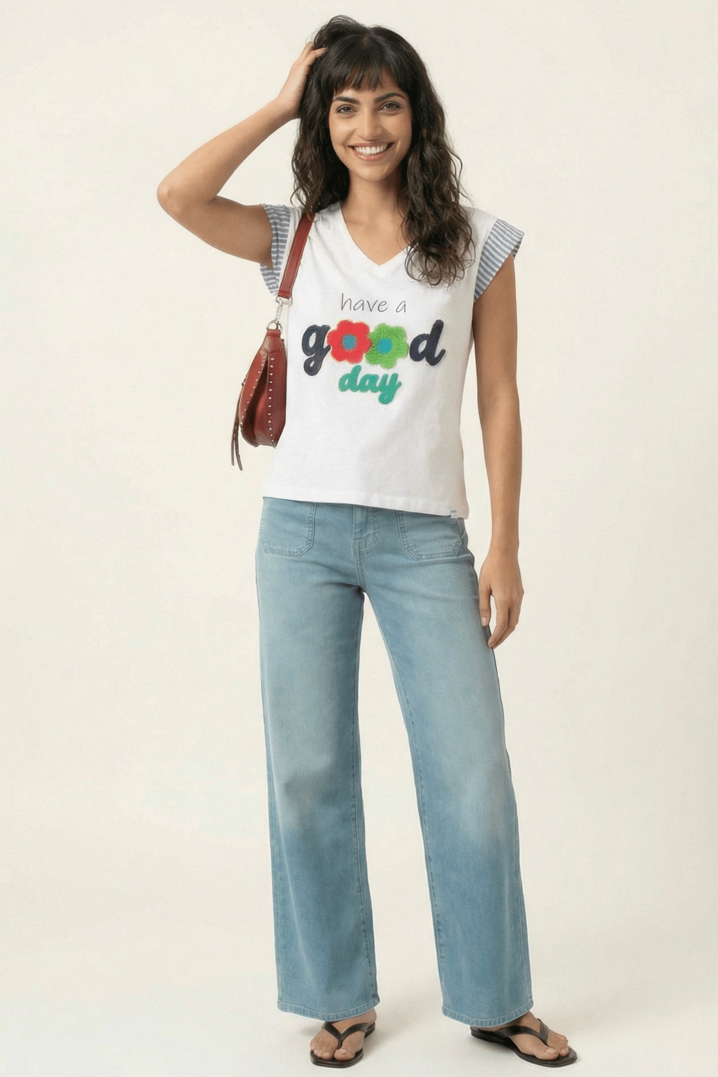 Camiseta blanca motivo Good Day bordado Lolitas&L - lolitasyl.com