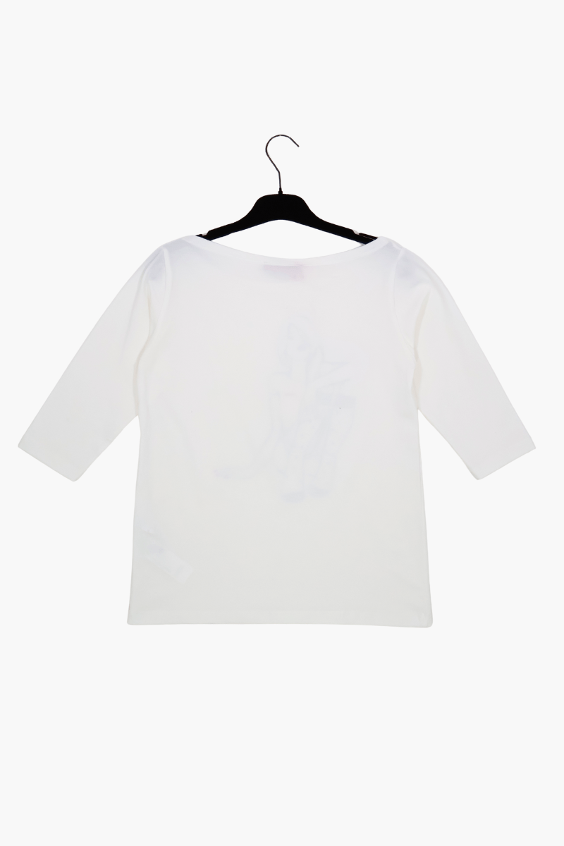 Camiseta blanca Preloved estampado silueta Lolitas&L - lolitasyl.com