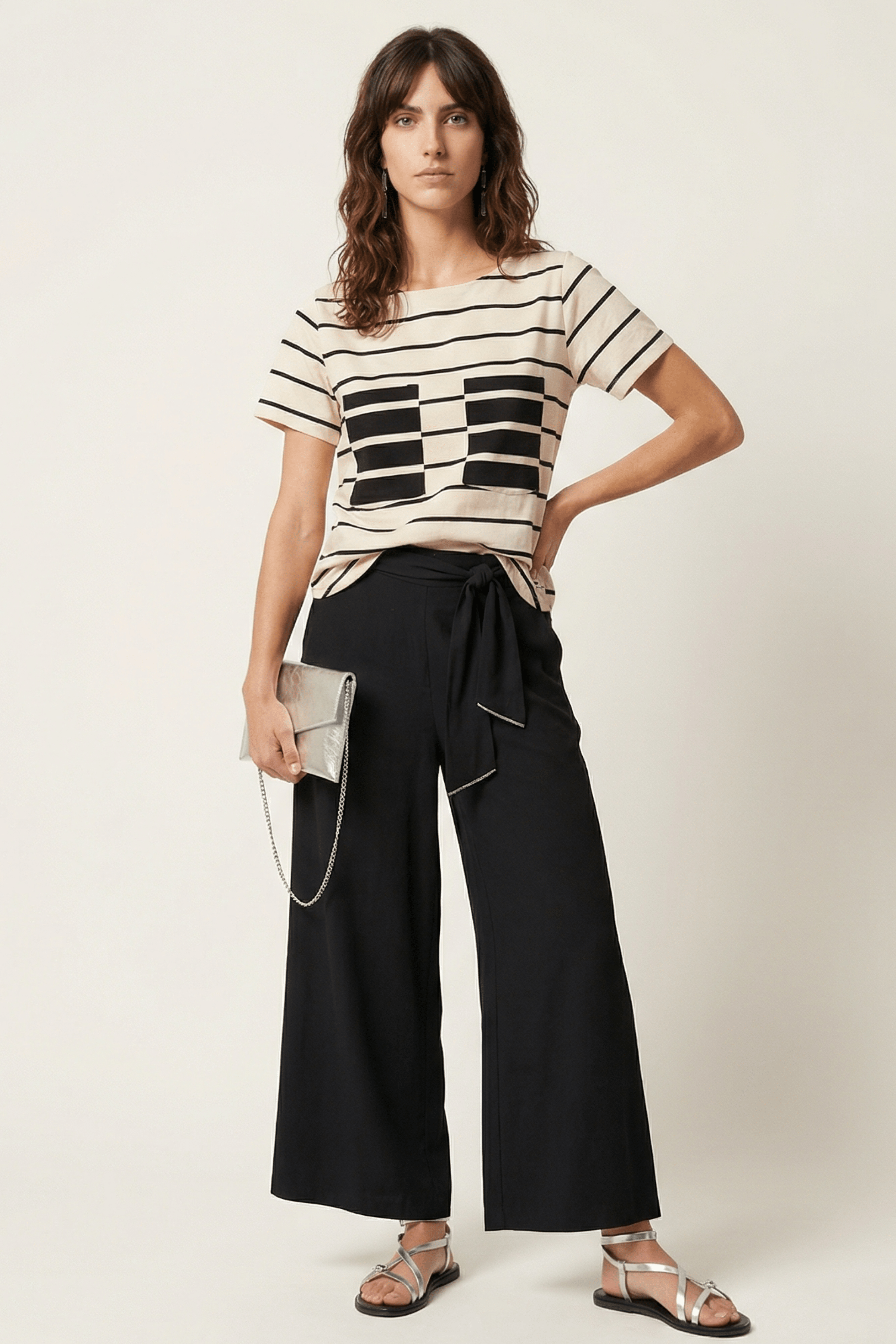 Camiseta blanca rayas con bolsillos en el pecho Lolitas&L - lolitasyl.com