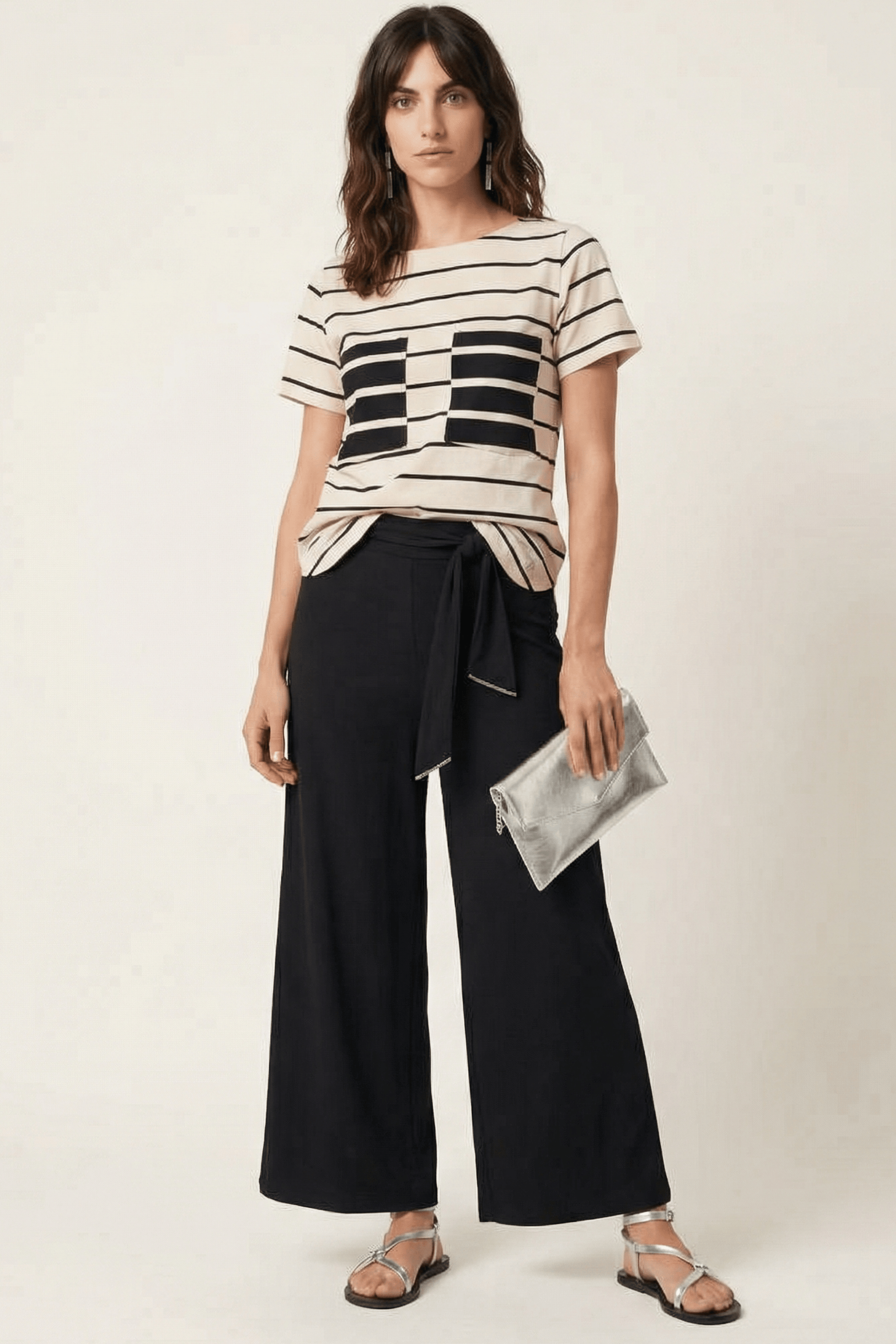 Camiseta blanca rayas con bolsillos en el pecho Lolitas&L - lolitasyl.com