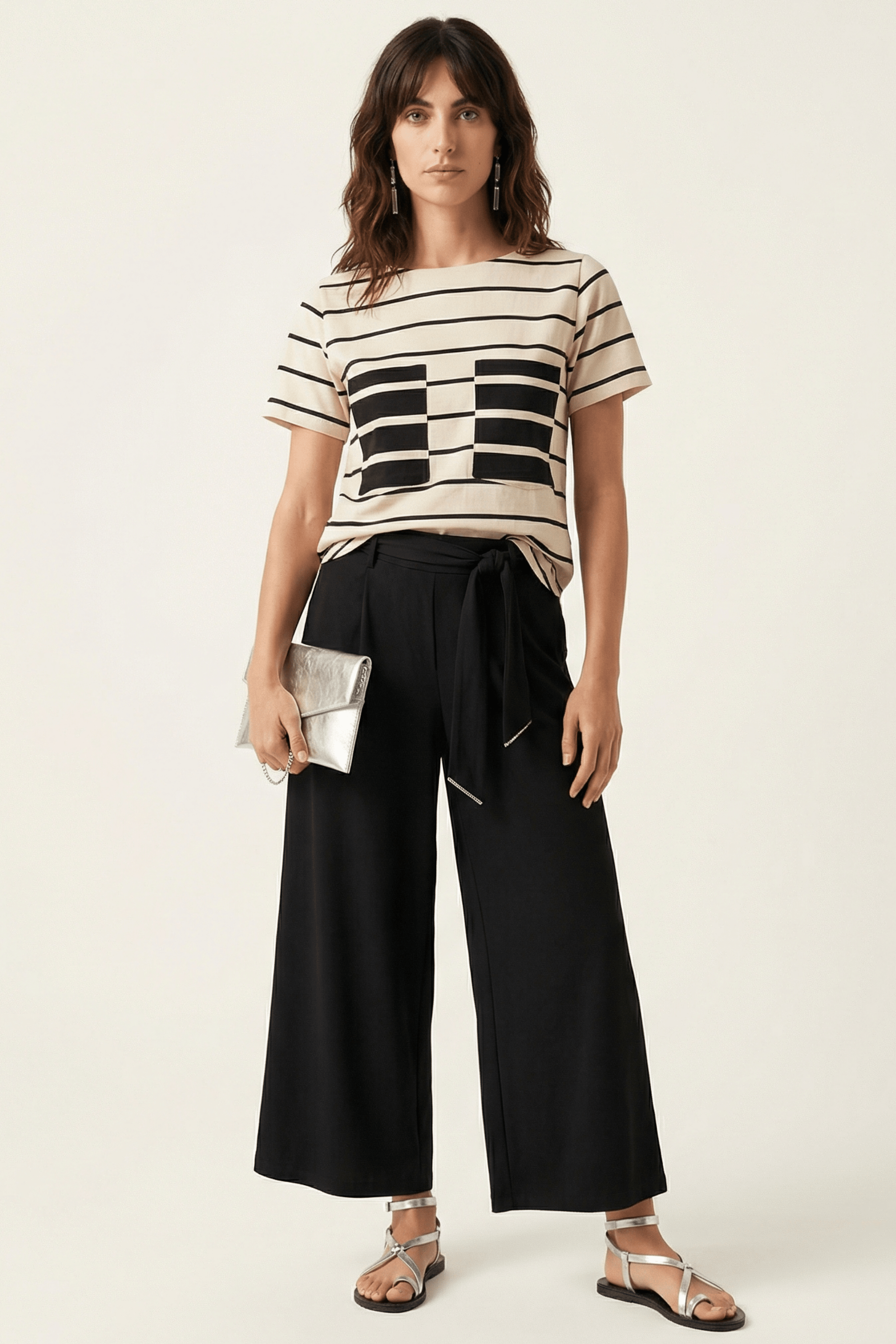 Camiseta blanca rayas con bolsillos en el pecho Lolitas&L - lolitasyl.com