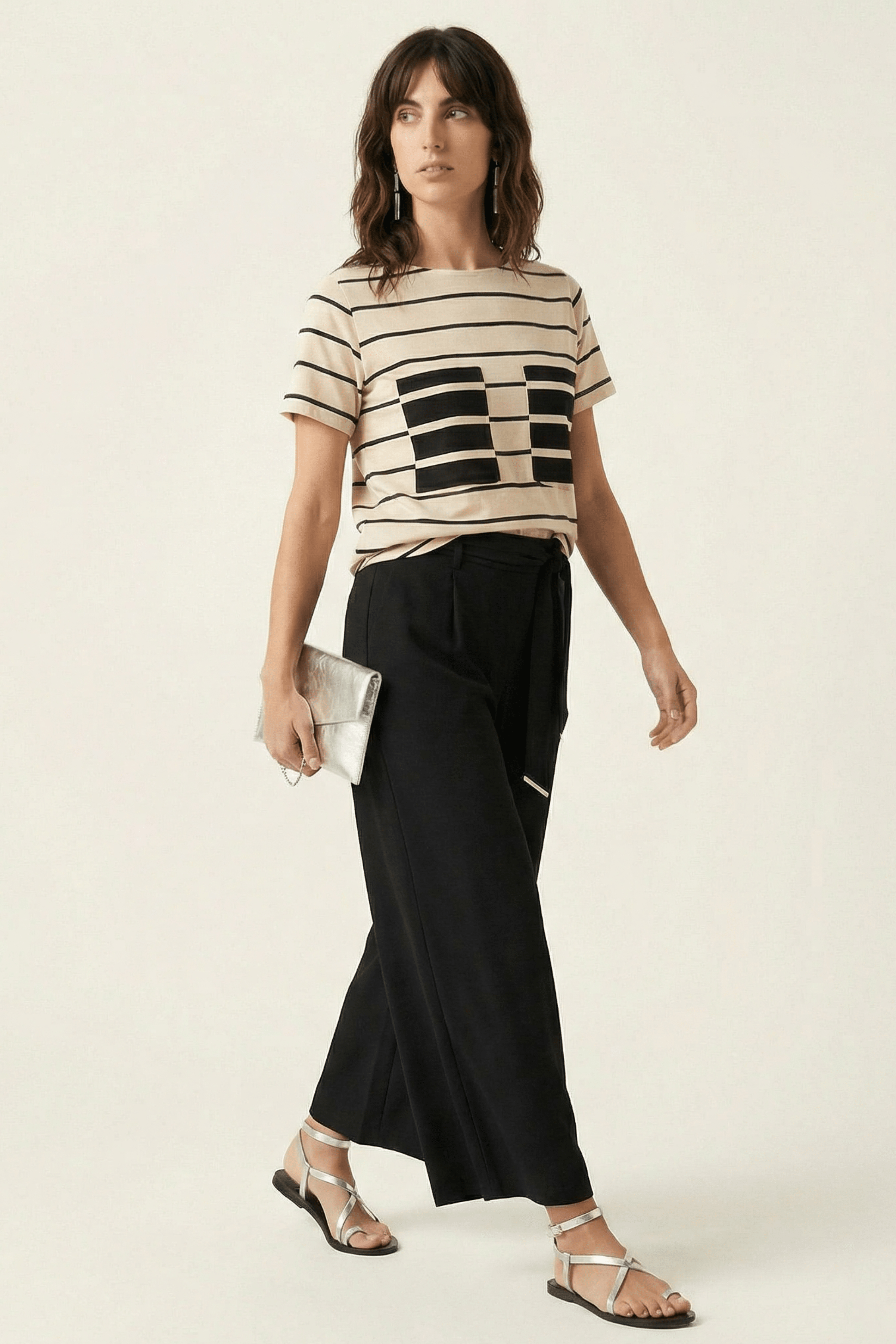 Camiseta blanca rayas con bolsillos en el pecho Lolitas&L - lolitasyl.com