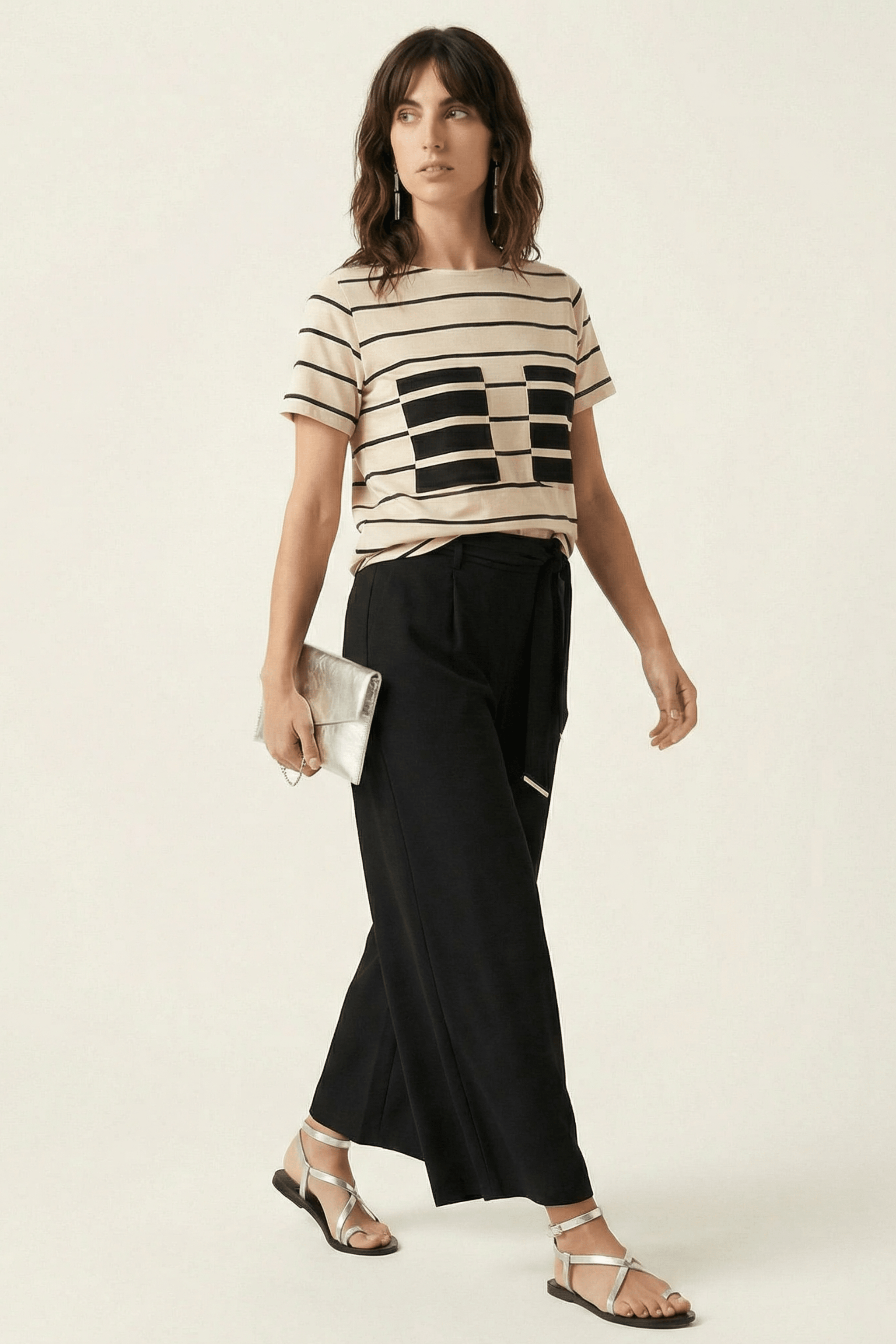 Camiseta blanca rayas con bolsillos en el pecho Lolitas&L - lolitasyl.com