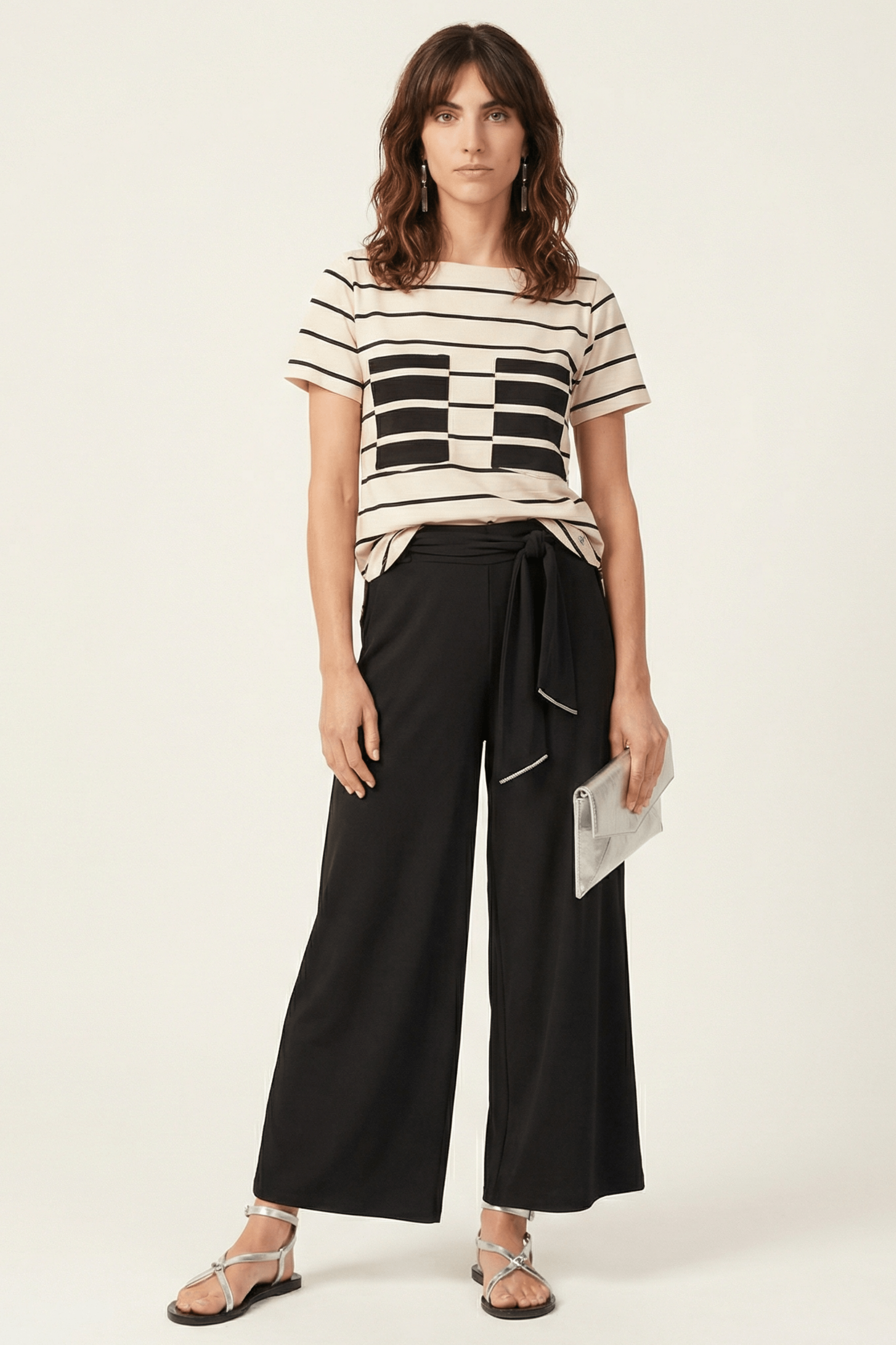 Camiseta blanca rayas con bolsillos en el pecho Lolitas&L - lolitasyl.com