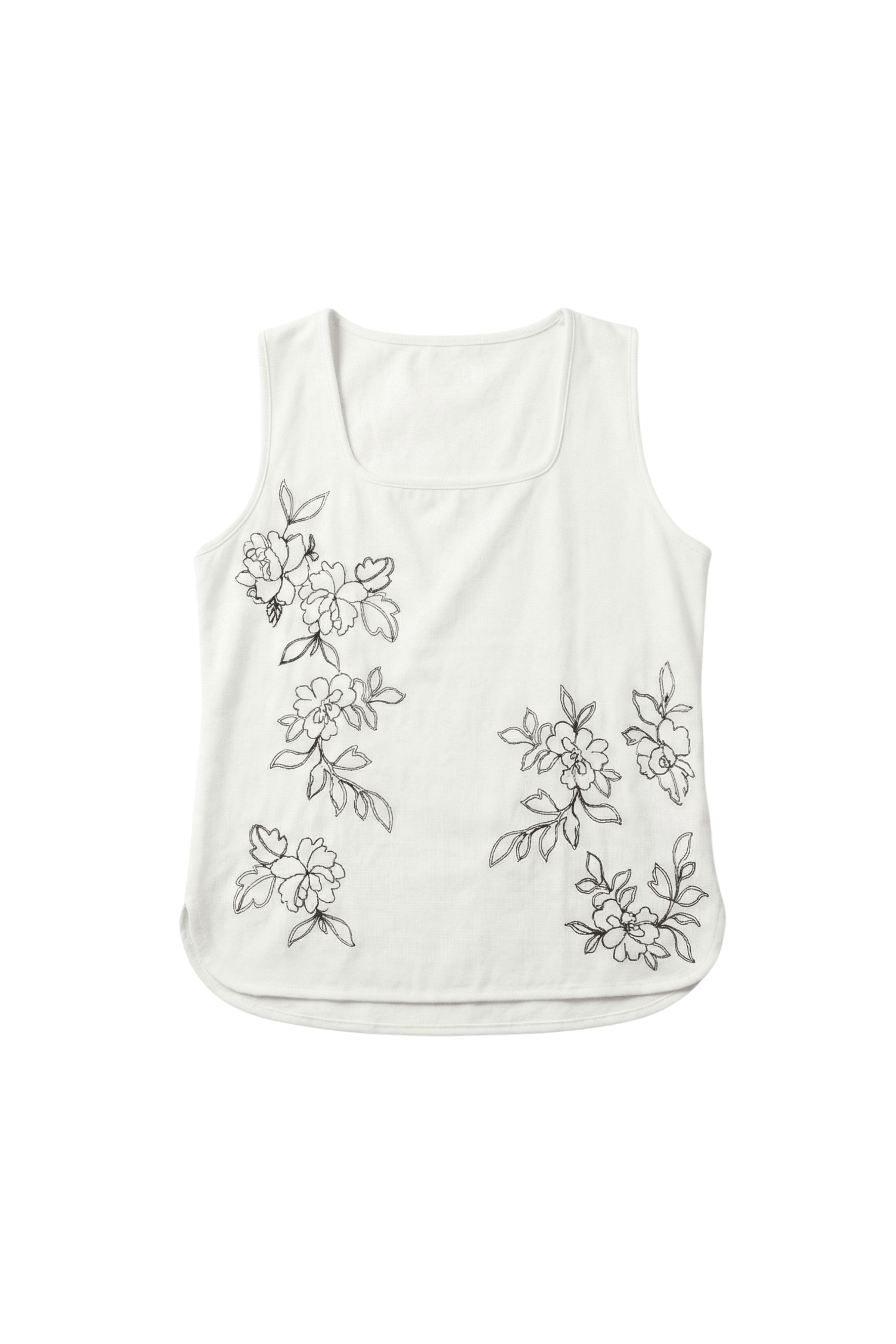 Camiseta blanca tirantes con bordado flor Lolitas&L - lolitasyl.com