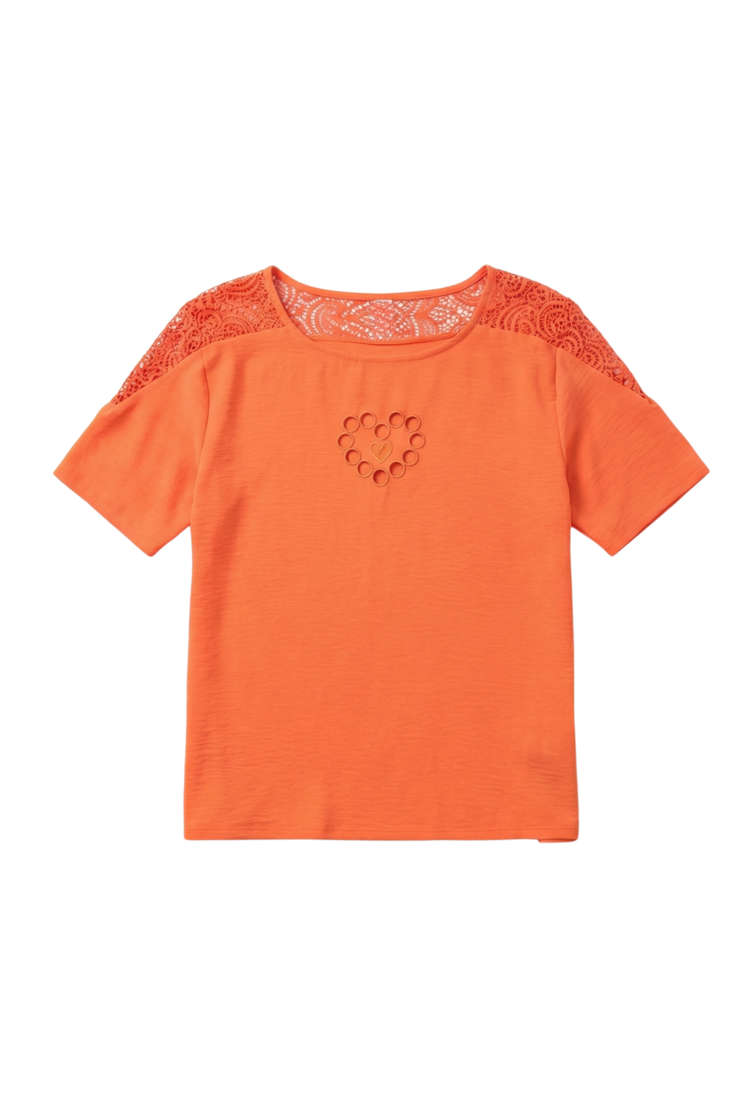 Camiseta coral corazon bordado con grogre contraste negro LolitasyL