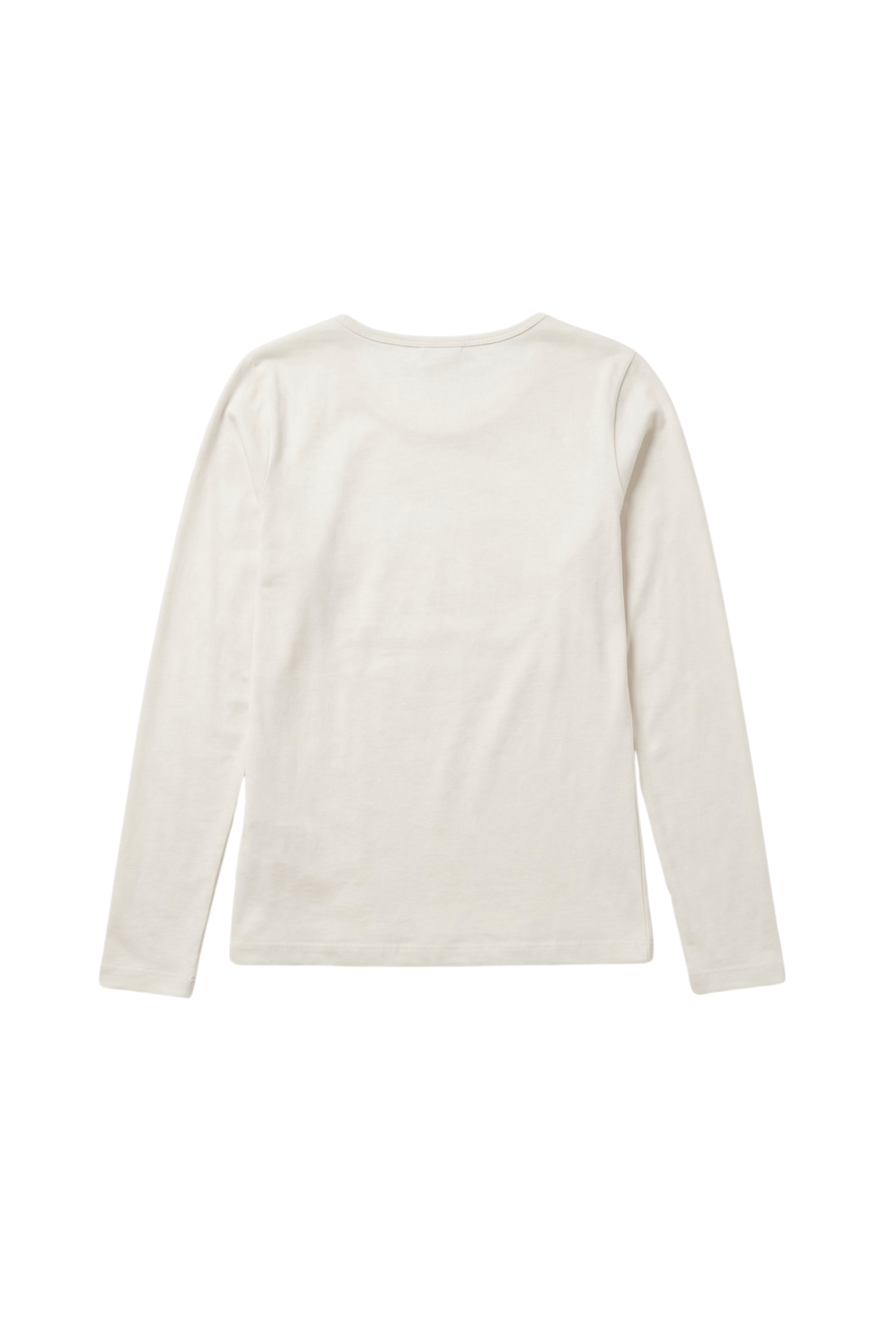 Camiseta crema basica con escote collar y manga larga Lolitas&L - lolitasyl.com