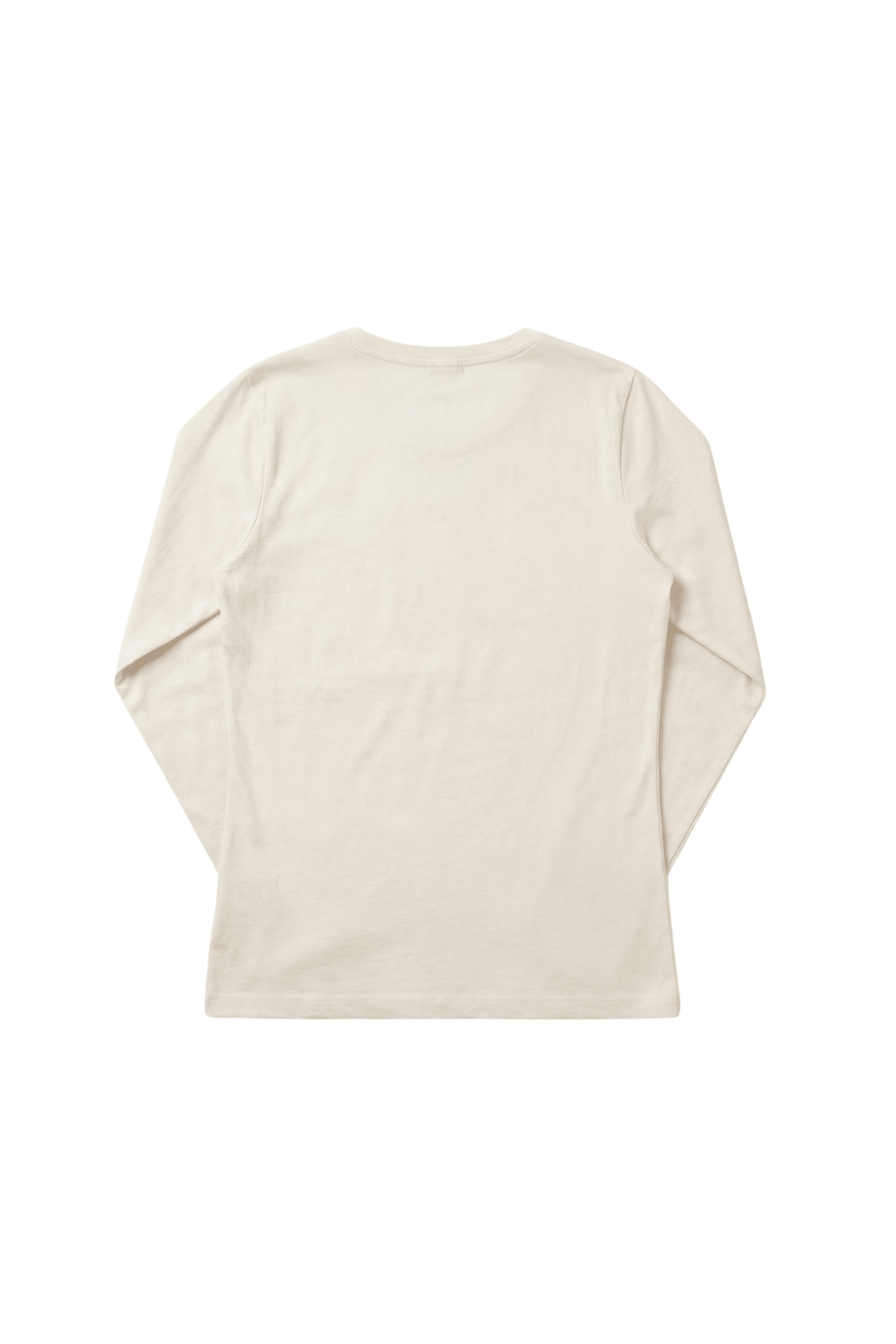 Camiseta crema basica con escote pico y manga larga Lolitas&L - lolitasyl.com