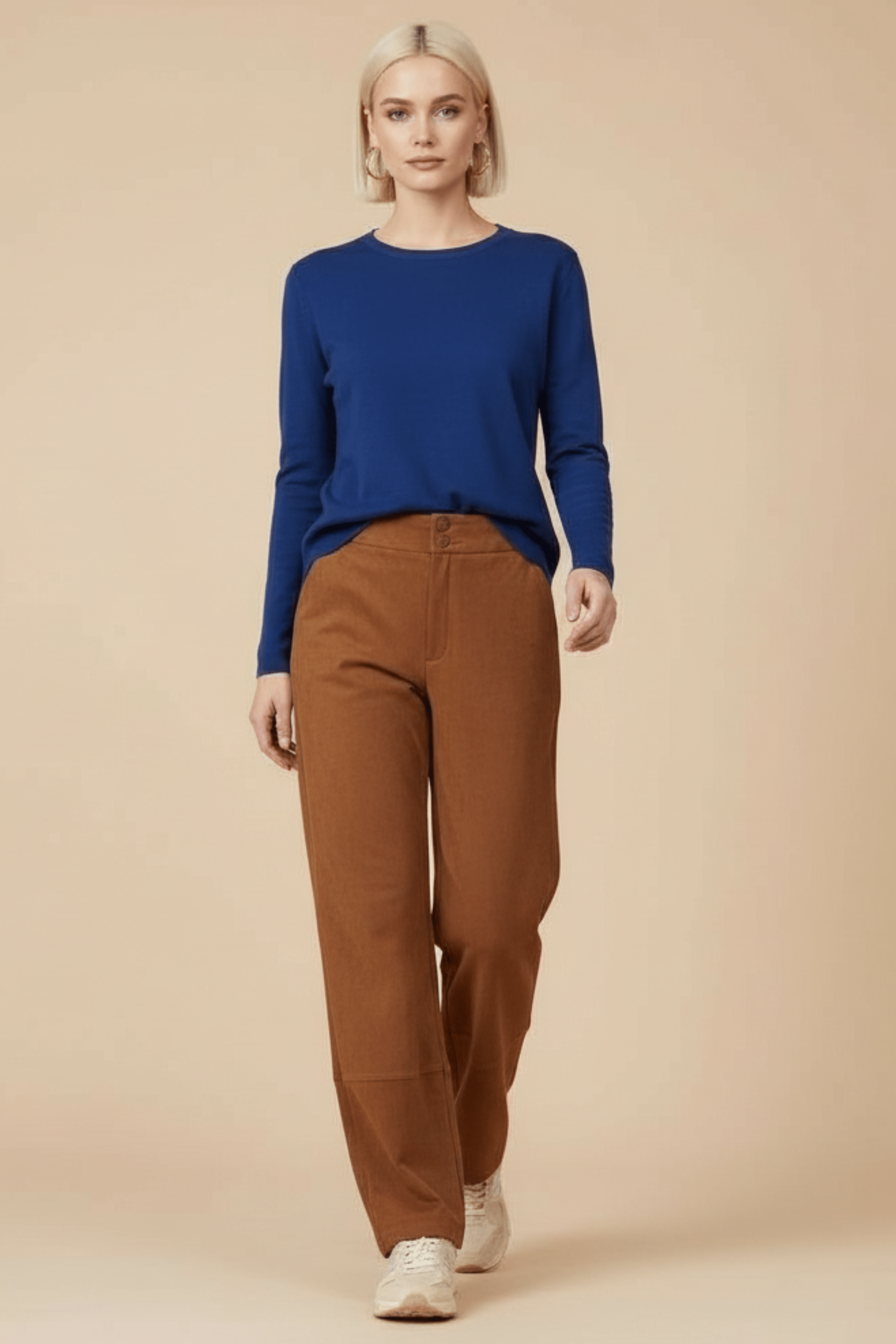 Camiseta de punto azul volante en la espalda Lolitas&L - lolitasyl.com