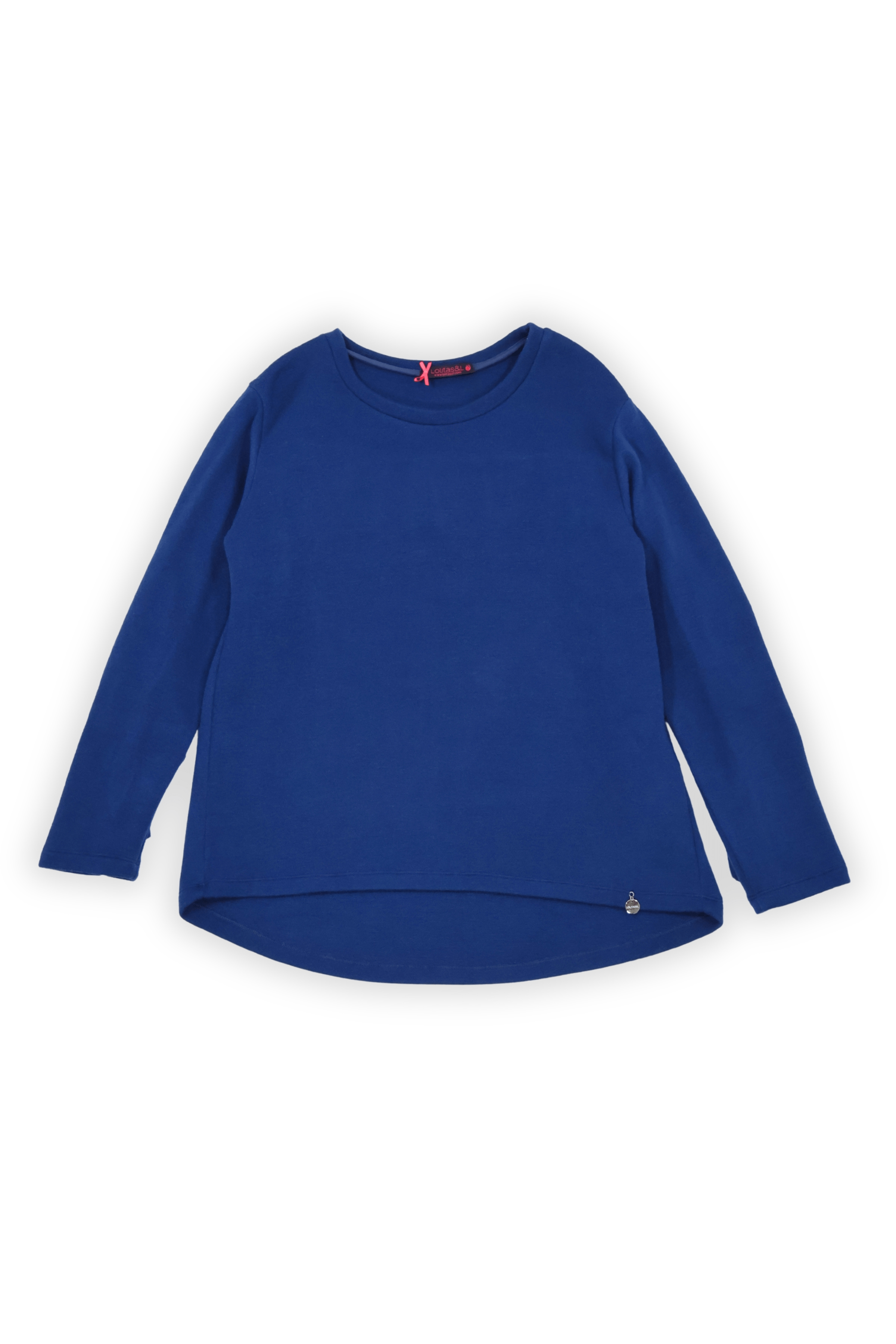 Camiseta de punto azul volante en la espalda Lolitas&L - lolitasyl.com