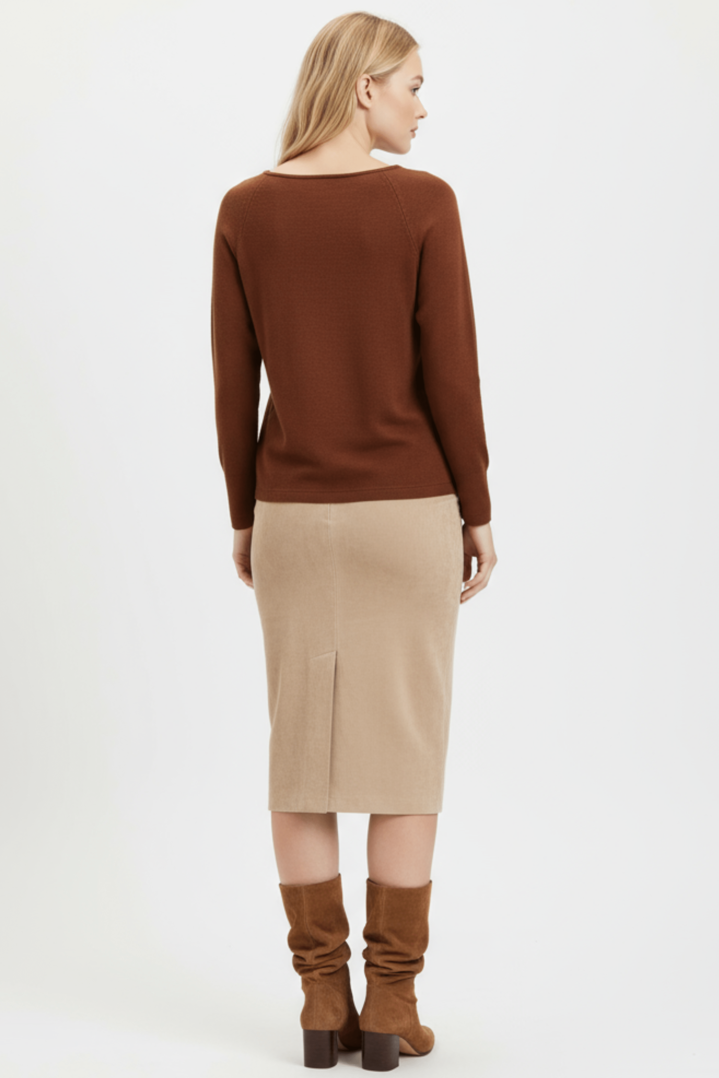 Camiseta de punto marron raglan con collar Lolitas&L - lolitasyl.com